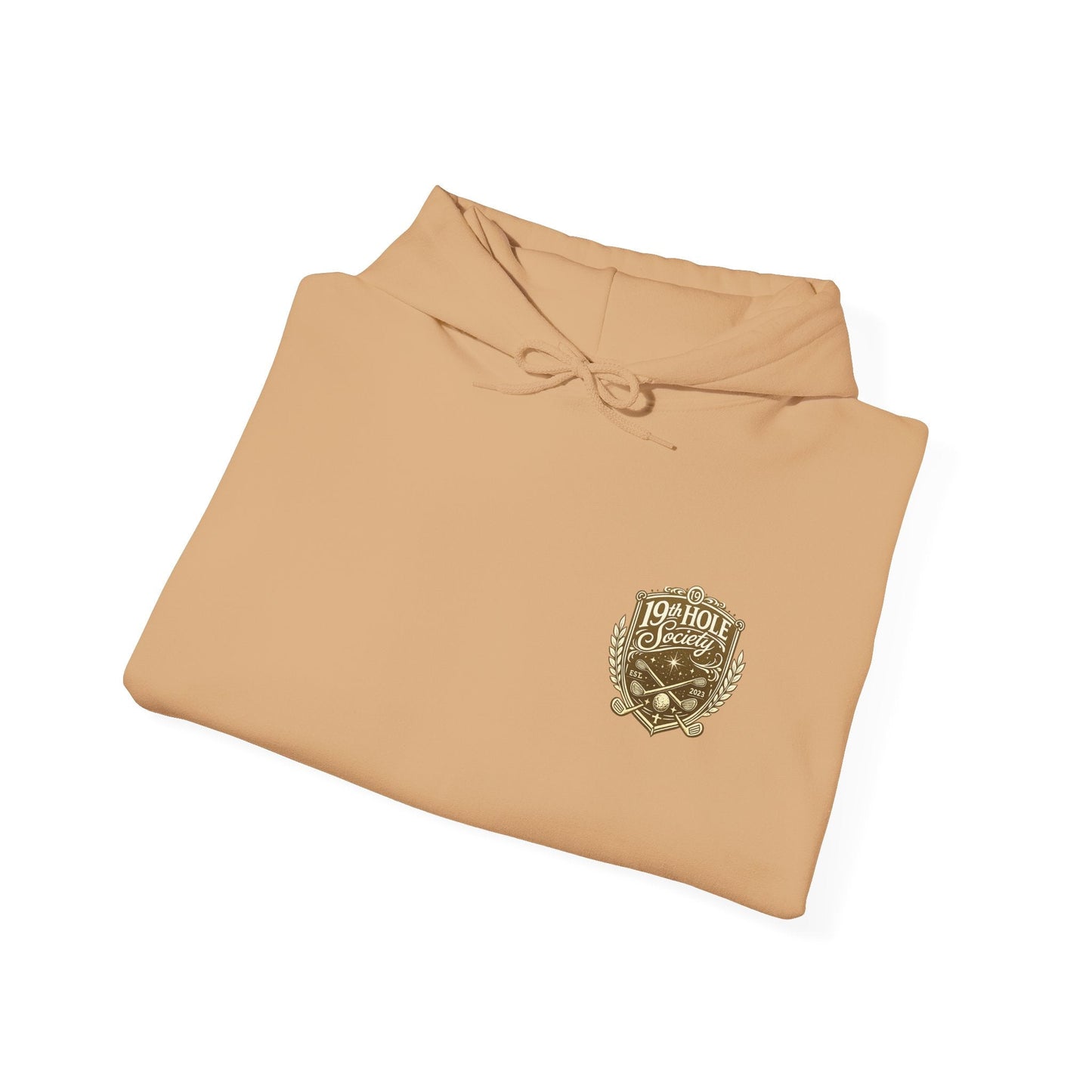 19th Hole Society Golf Hoodie | Premium Club Member Hoodie | Front & Back Crest Design - SJM Print Store