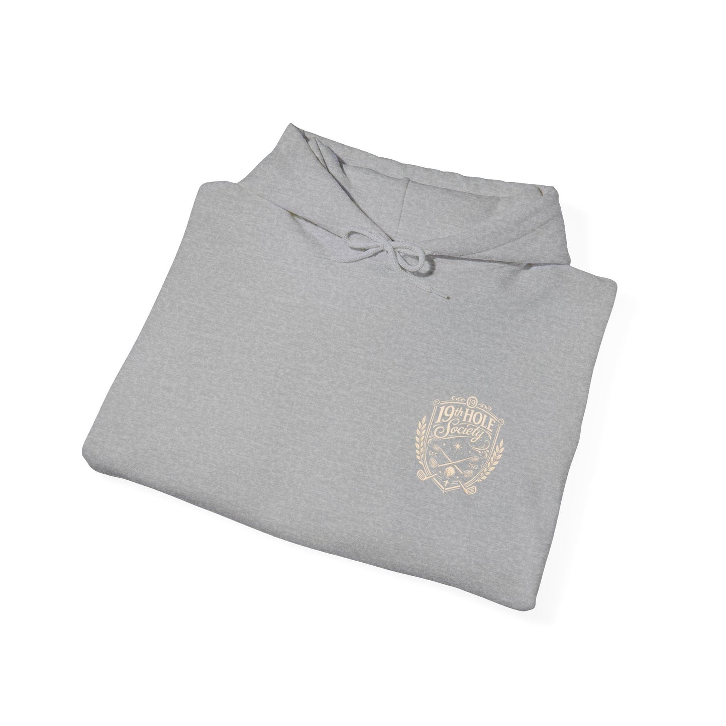 19th Hole Society Golf Hoodie | Vintage Crest Golf Club Hoodie | Premium Front & Back Design - SJM Print Store