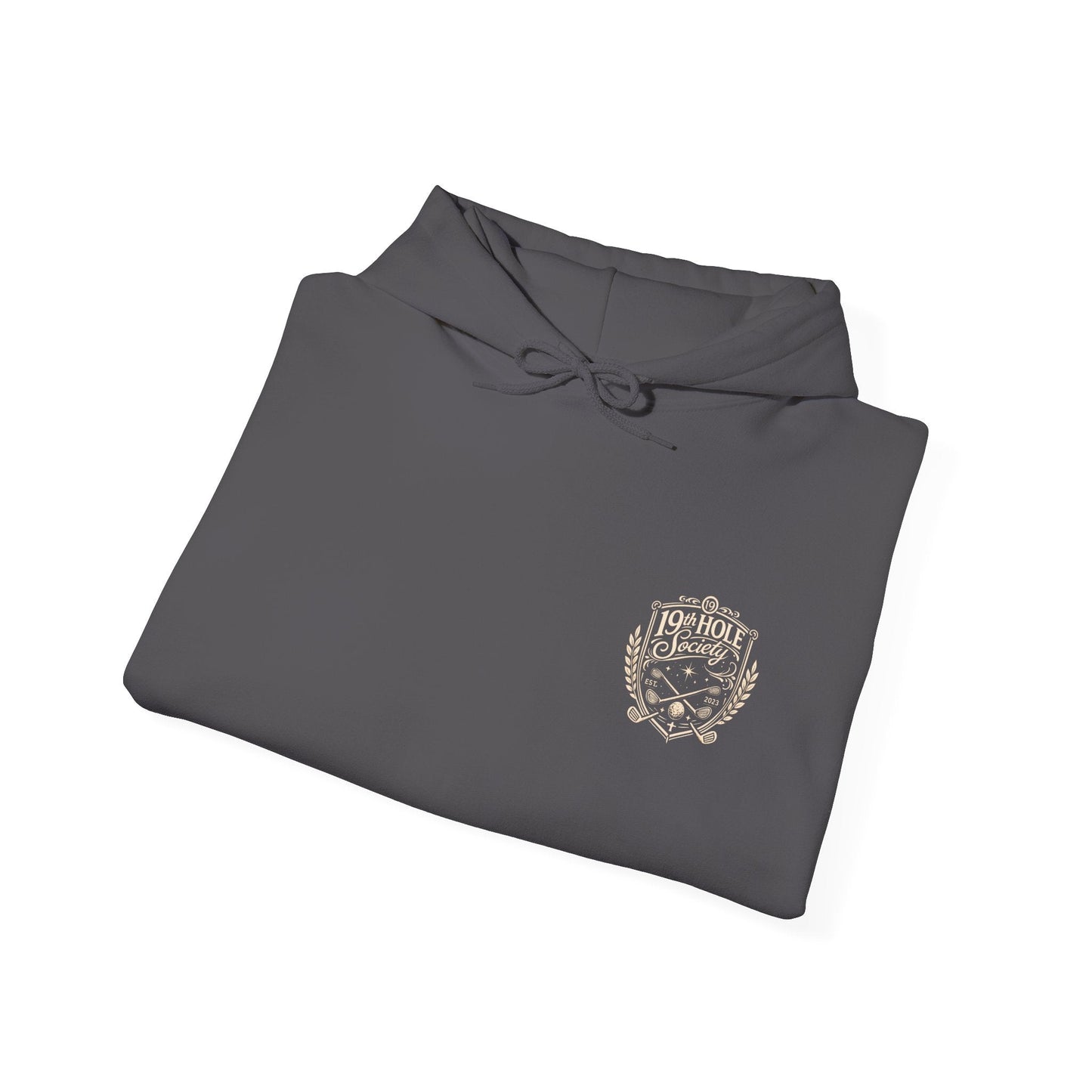 19th Hole Society Golf Hoodie | Vintage Crest Golf Club Hoodie | Premium Front & Back Design - SJM Print Store