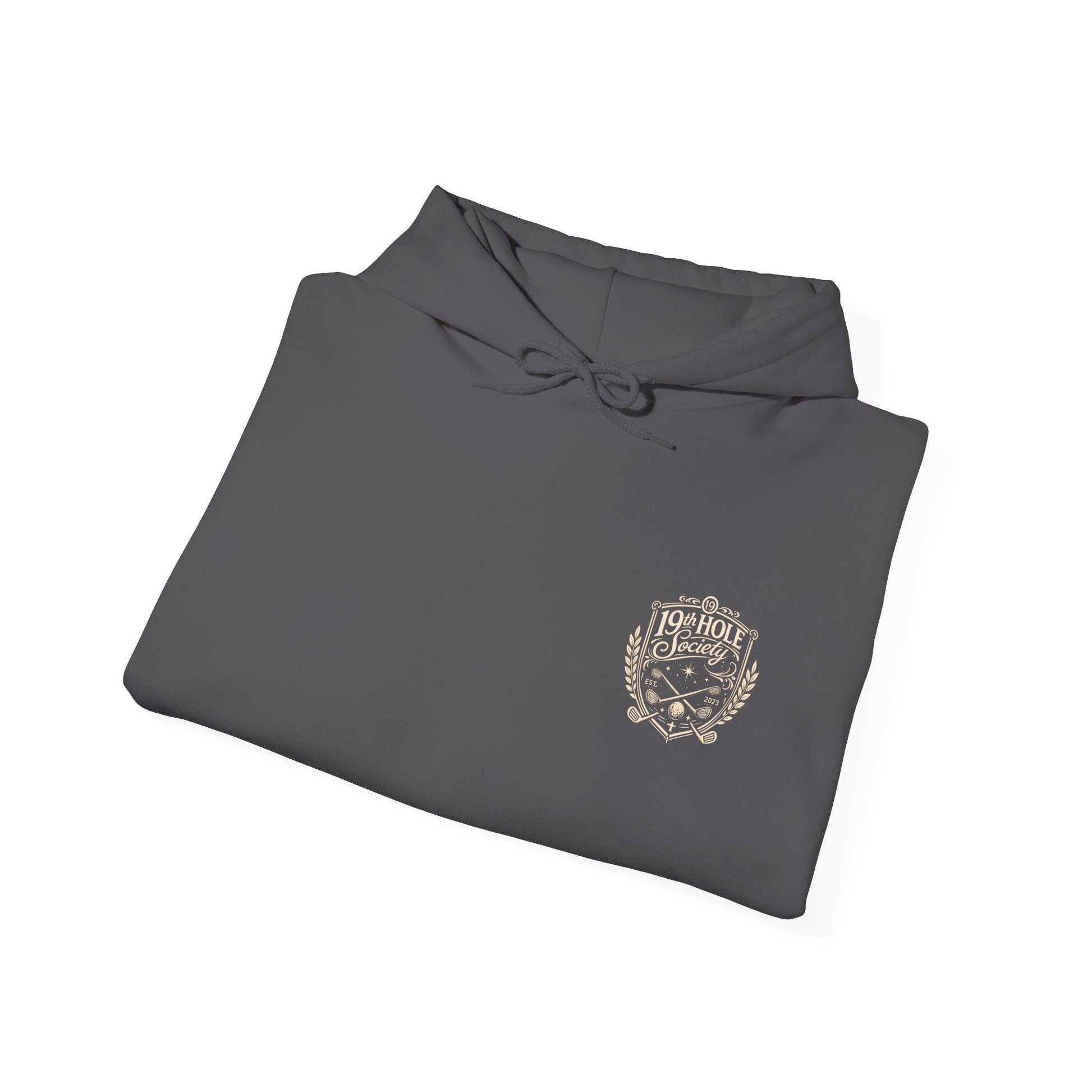 19th Hole Society Golf Hoodie | Vintage Crest Golf Club Hoodie | Premium Front & Back Design - SJM Print Store