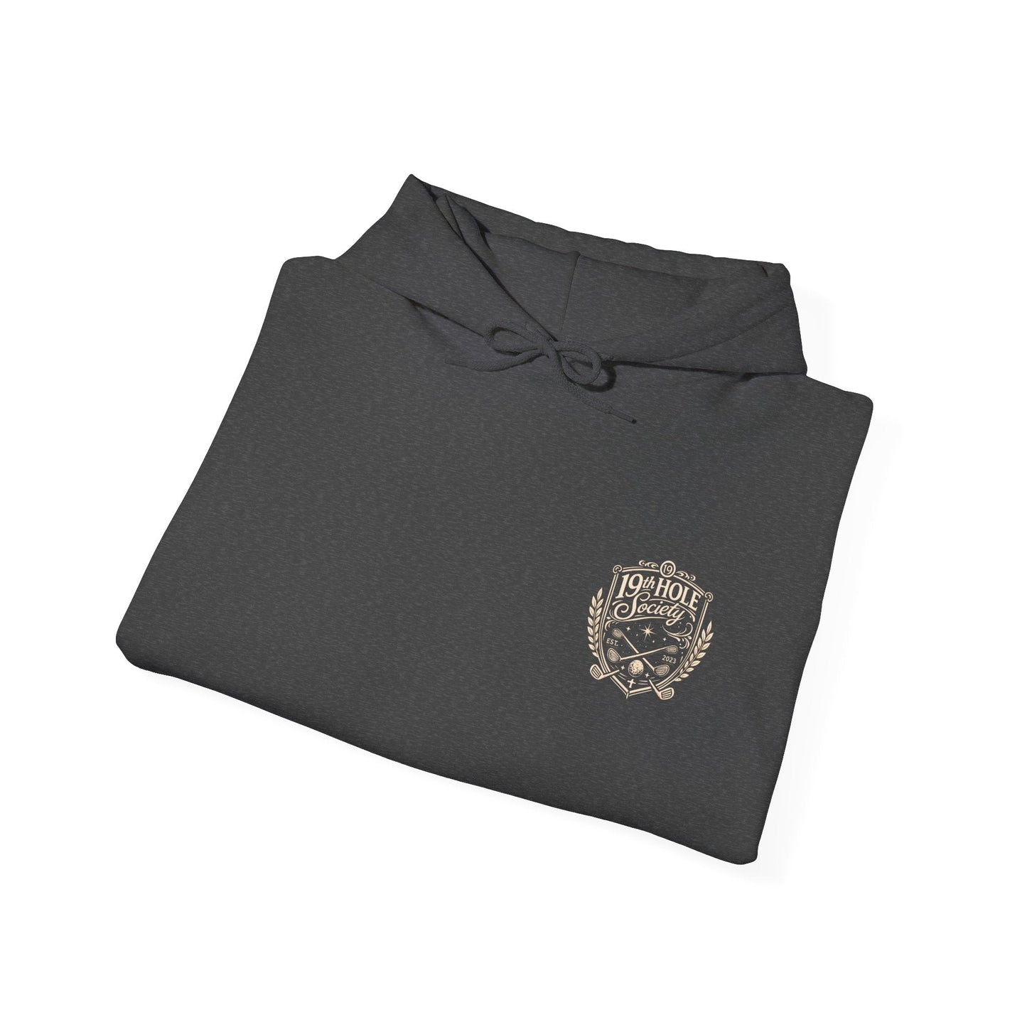 19th Hole Society Golf Hoodie | Vintage Crest Golf Club Hoodie | Premium Front & Back Design - SJM Print Store