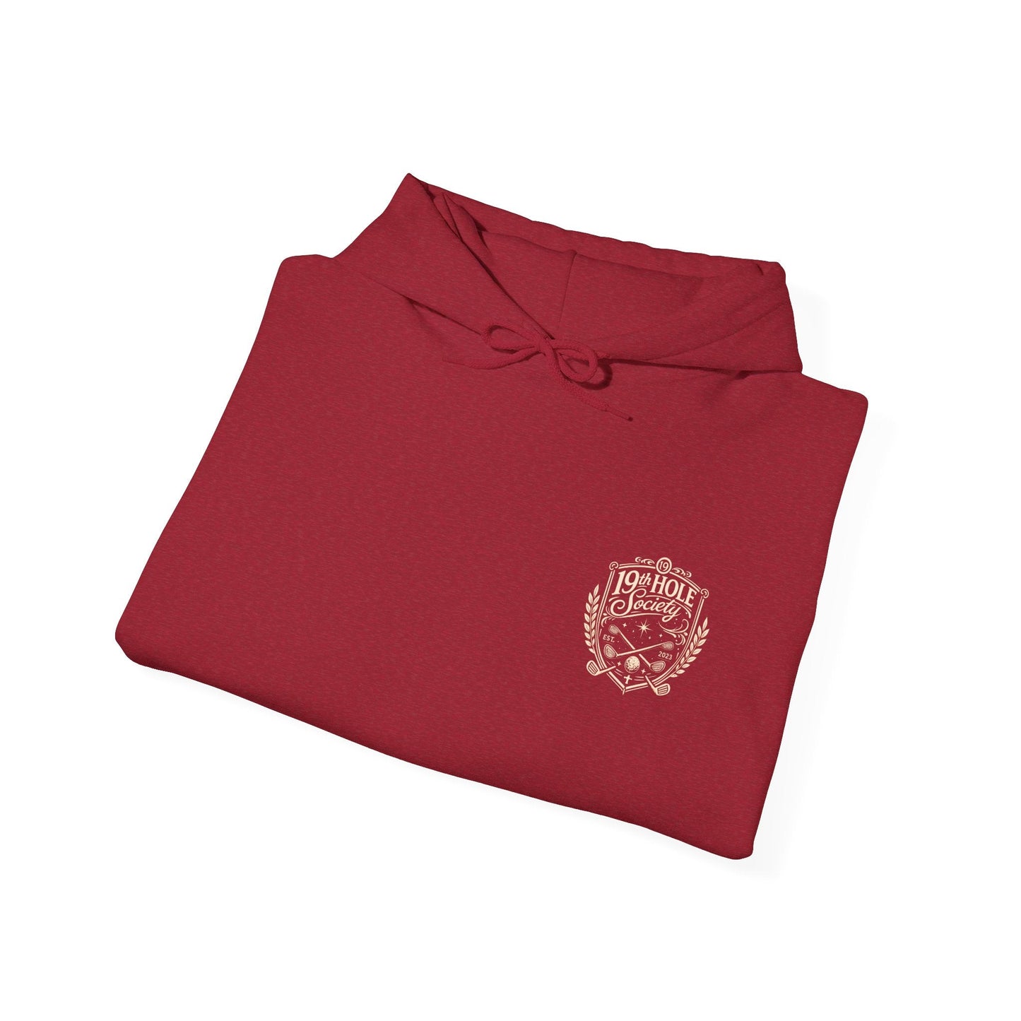 19th Hole Society Golf Hoodie | Vintage Crest Golf Club Hoodie | Premium Front & Back Design - SJM Print Store