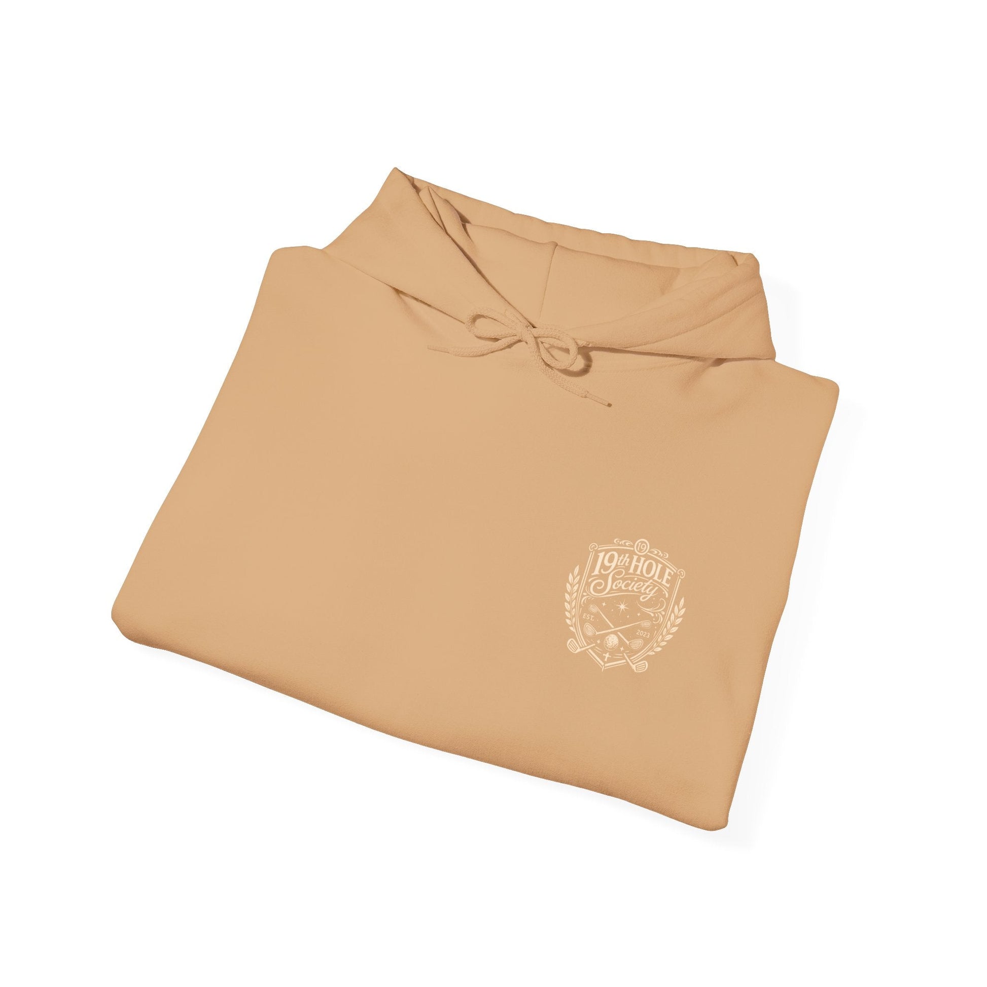 19th Hole Society Golf Hoodie | Vintage Crest Golf Club Hoodie | Premium Front & Back Design - SJM Print Store