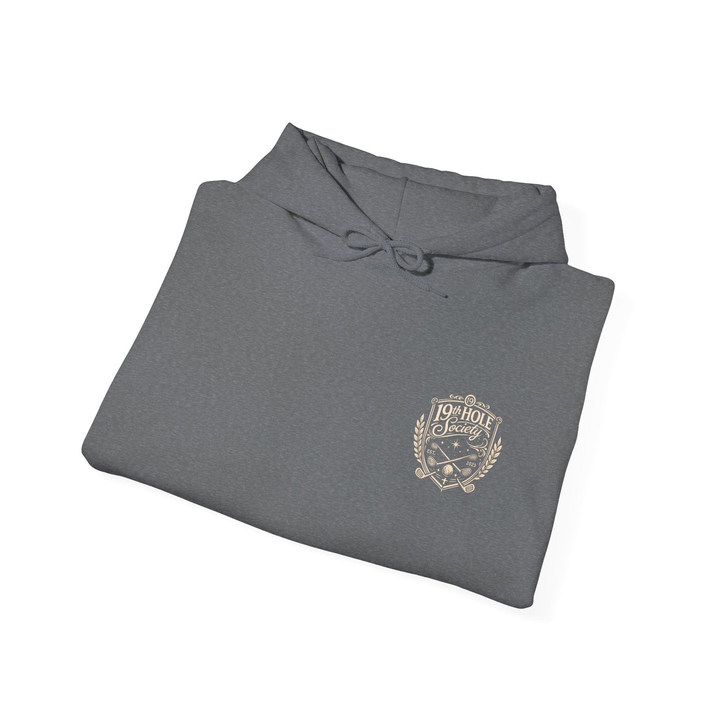 19th Hole Society Golf Hoodie | Vintage Crest Golf Club Hoodie | Premium Front & Back Design - SJM Print Store