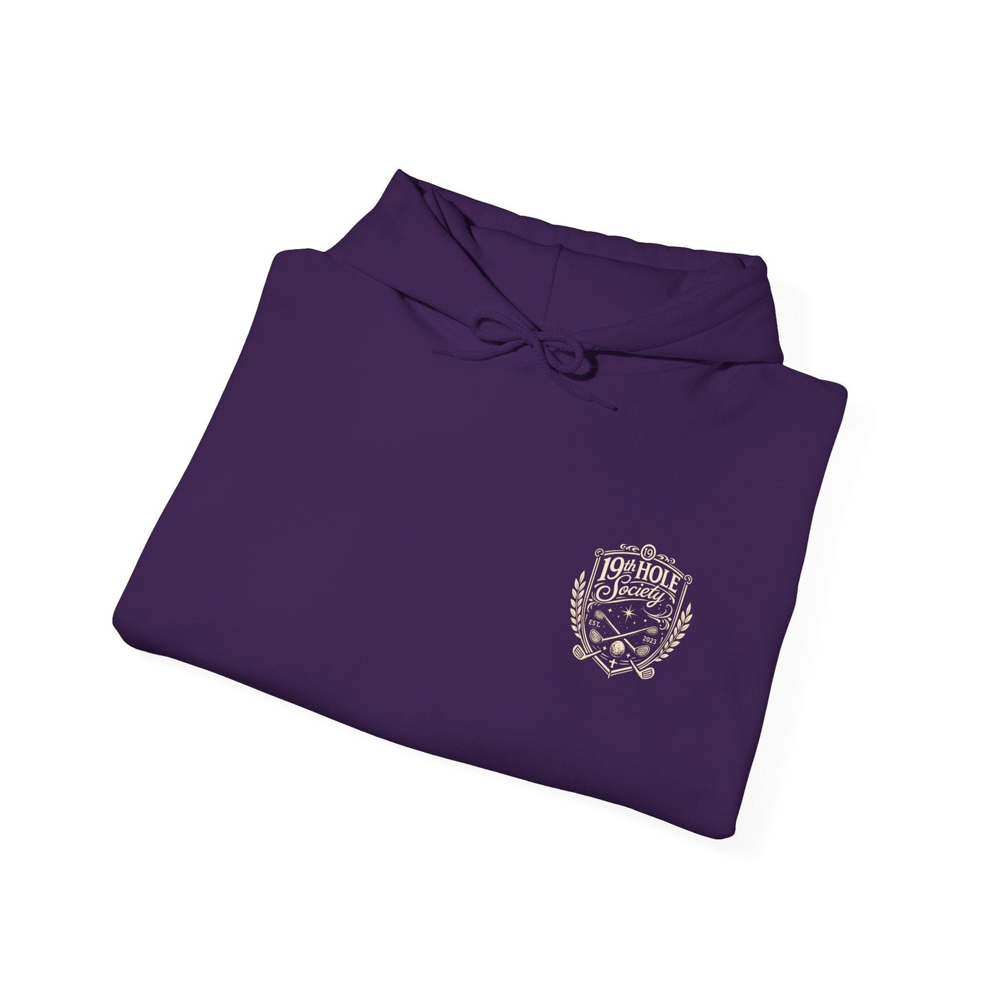 19th Hole Society Golf Hoodie | Vintage Crest Golf Club Hoodie | Premium Front & Back Design - SJM Print Store
