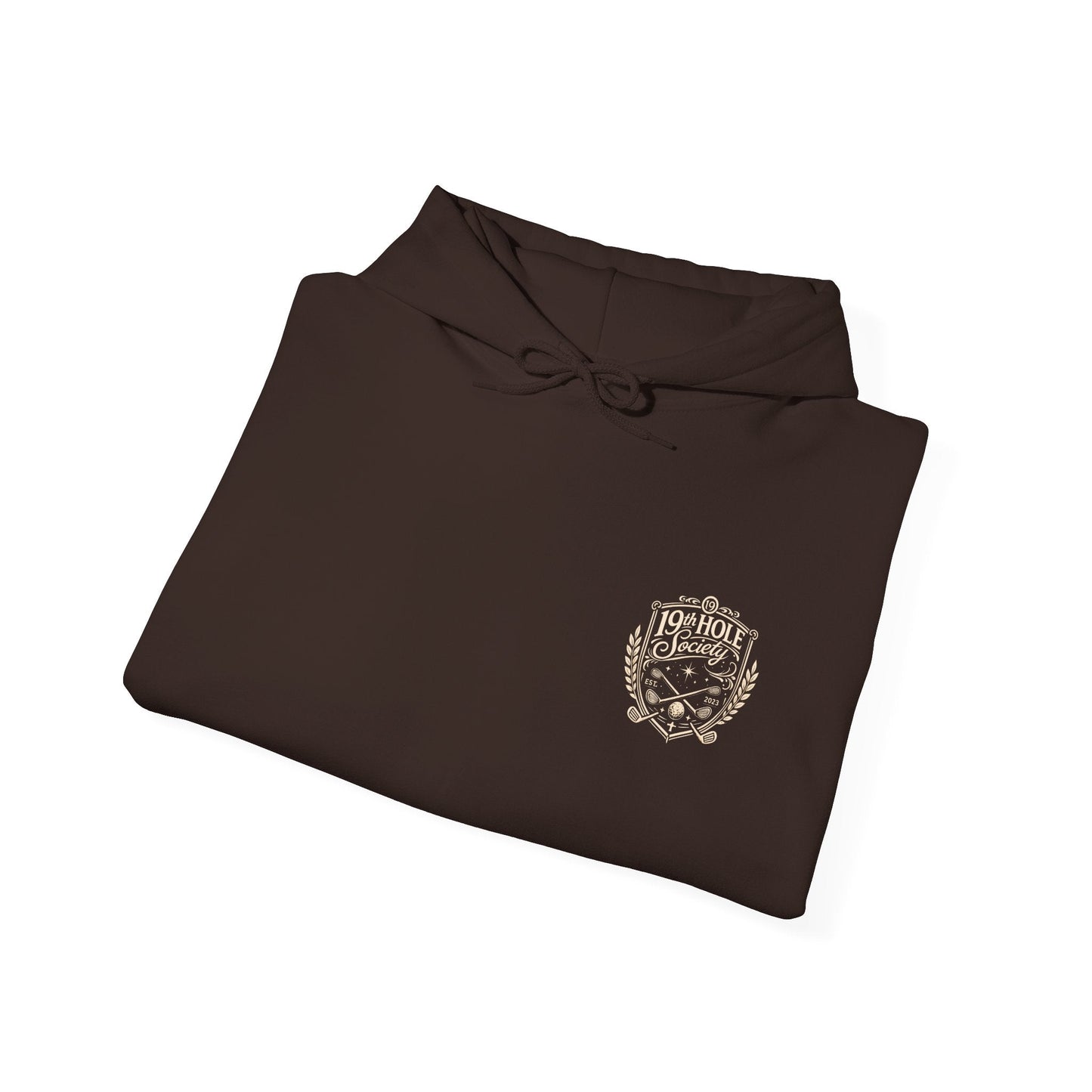 19th Hole Society Golf Hoodie | Vintage Crest Golf Club Hoodie | Premium Front & Back Design - SJM Print Store