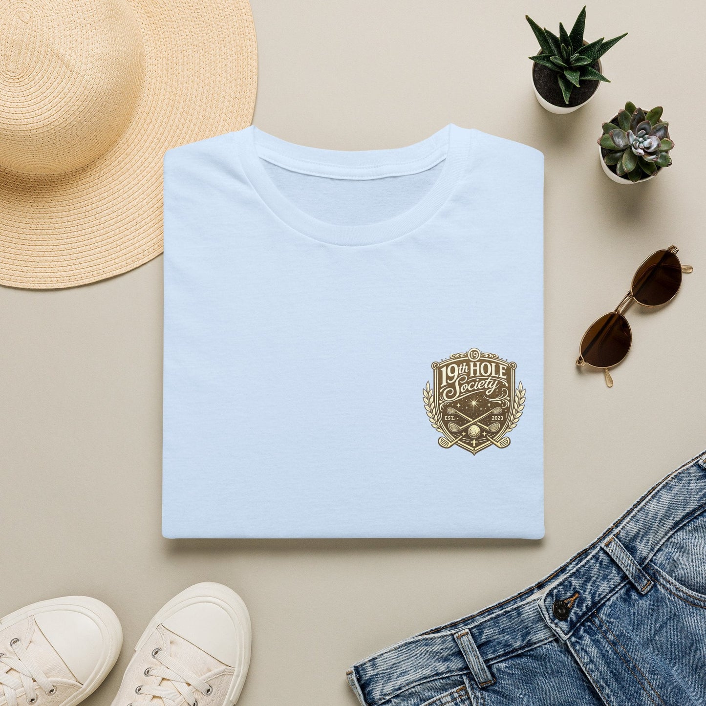 19th Hole Society Golf T-Shirt | Premium Golf Lifestyle Tee | Subtle Crest Design - SJM Print Store