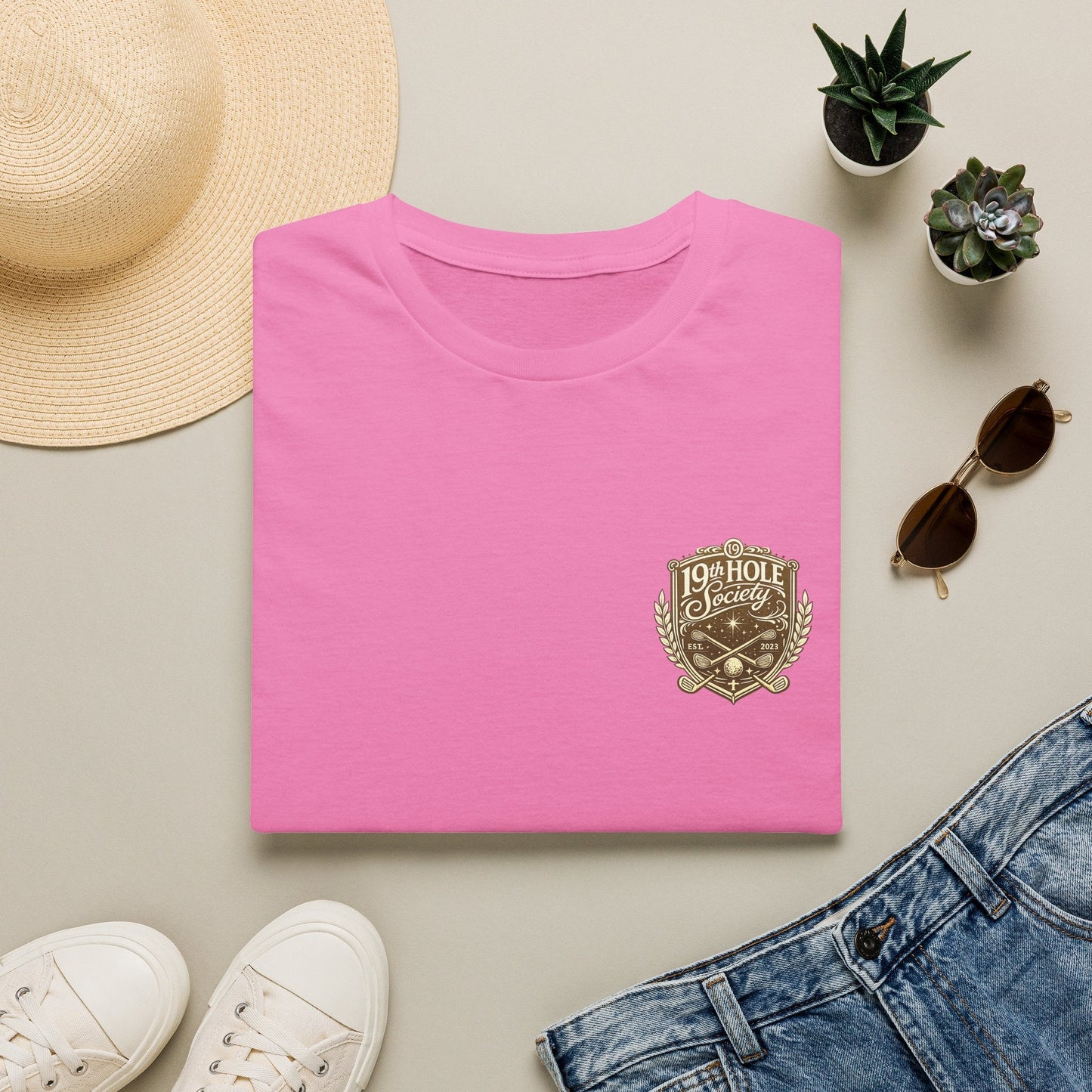 19th Hole Society Golf T-Shirt | Premium Golf Lifestyle Tee | Subtle Crest Design - SJM Print Store