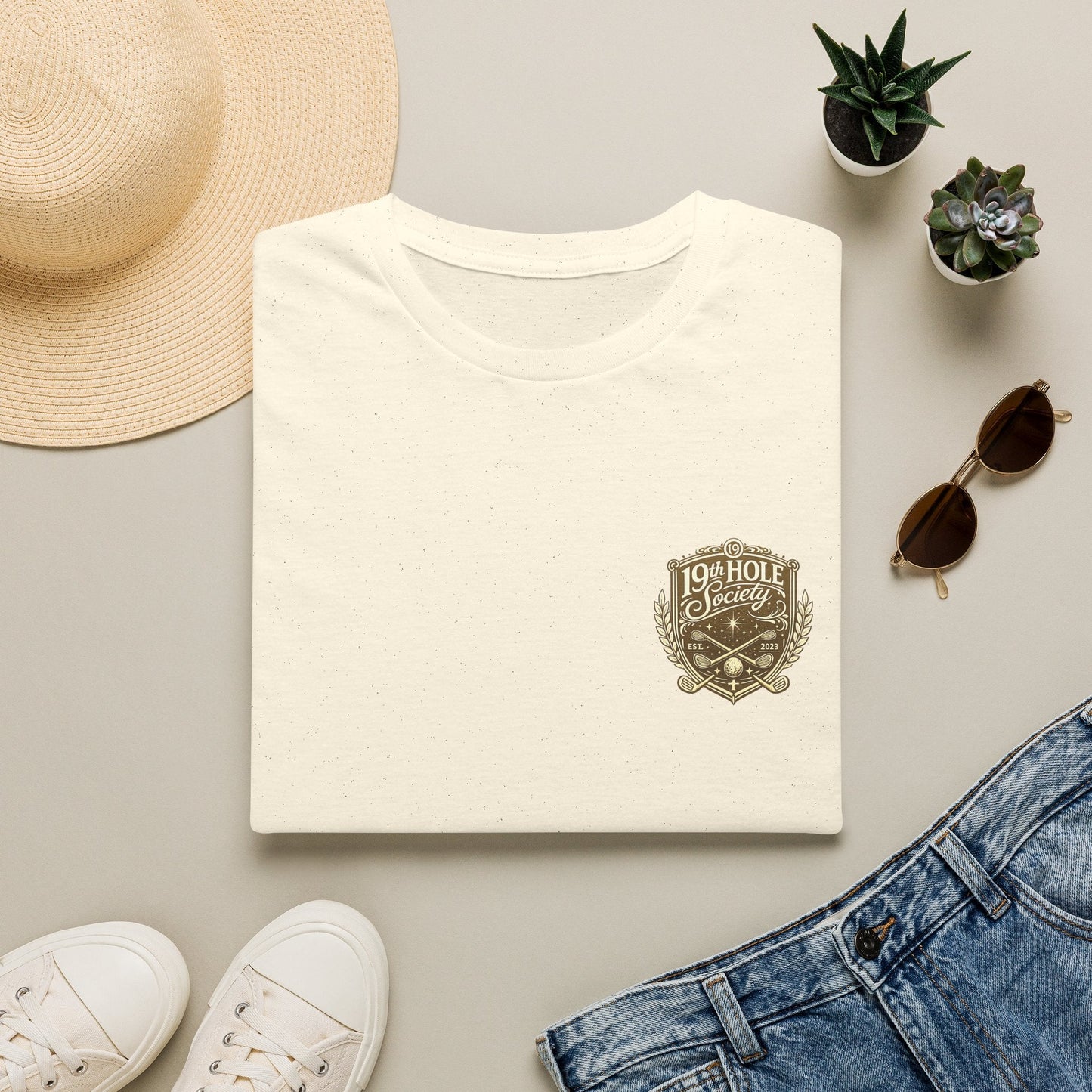 19th Hole Society Golf T-Shirt | Premium Golf Lifestyle Tee | Subtle Crest Design - SJM Print Store