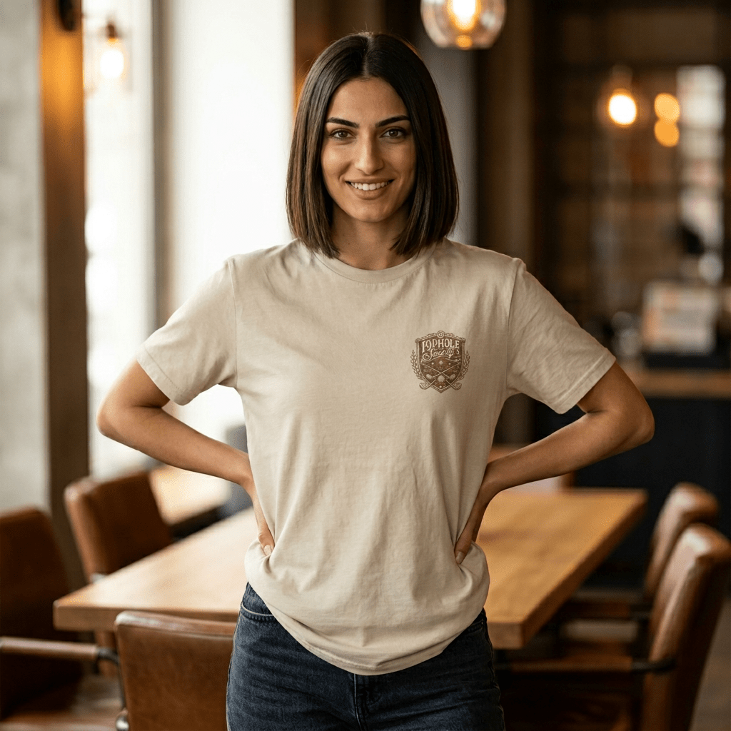 19th Hole Society Golf T-Shirt | Premium Golf Lifestyle Tee | Subtle Crest Design - SJM Print Store
