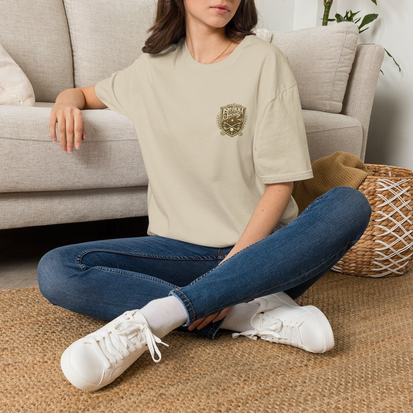 19th Hole Society Golf T-Shirt | Premium Golf Lifestyle Tee | Subtle Crest Design - SJM Print Store
