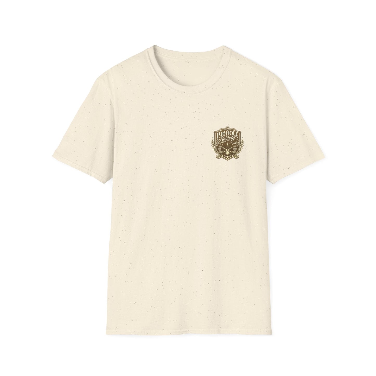19th Hole Society Golf T-Shirt | Premium Golf Lifestyle Tee | Subtle Crest Design - SJM Print Store
