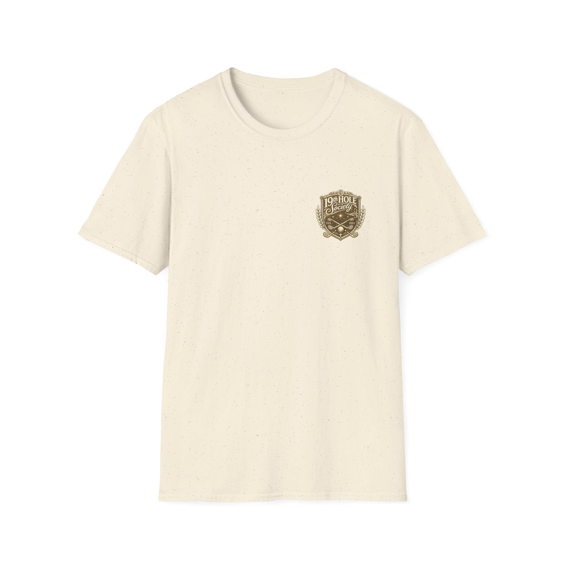19th Hole Society Golf T-Shirt | Premium Golf Lifestyle Tee | Subtle Crest Design - SJM Print Store