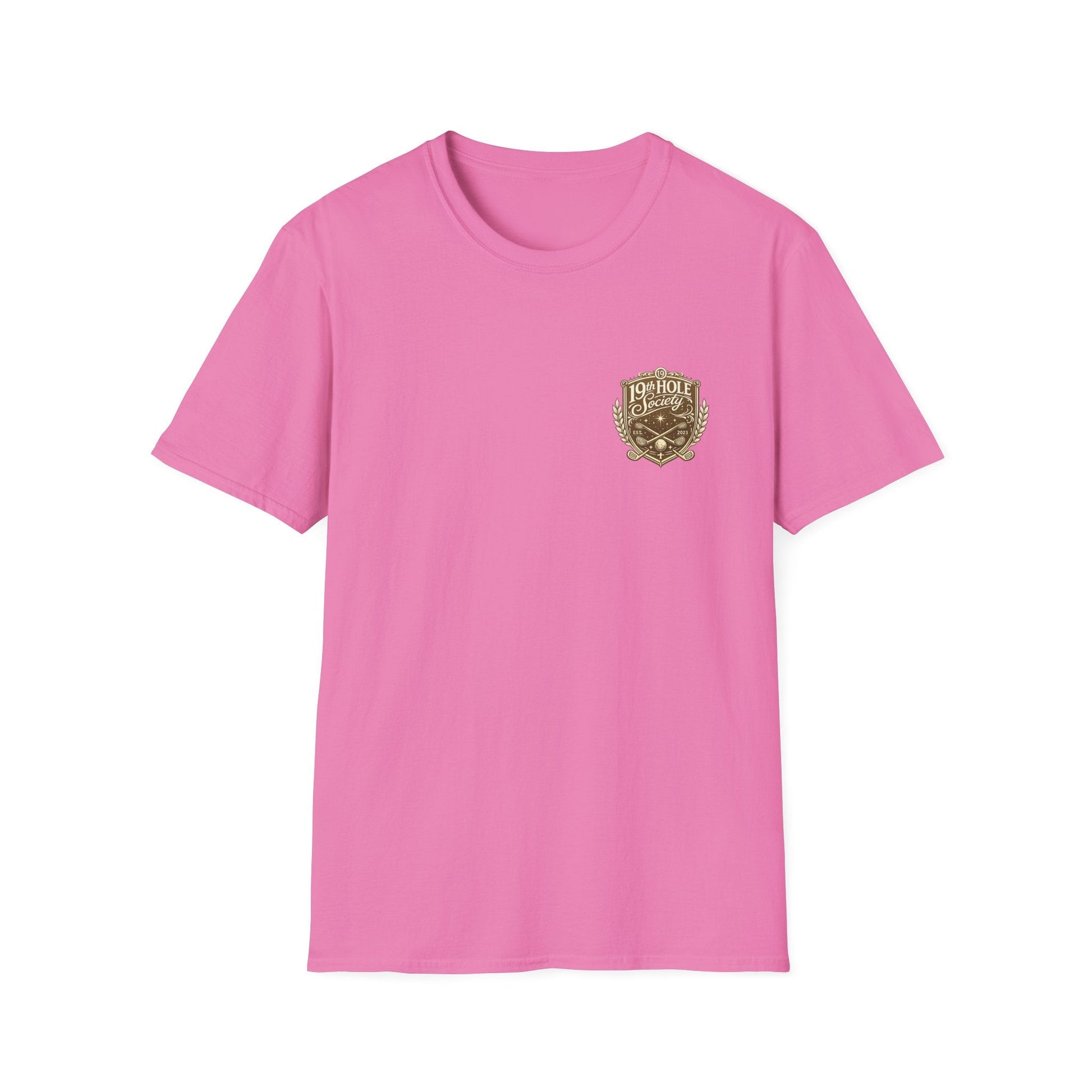 19th Hole Society Golf T-Shirt | Premium Golf Lifestyle Tee | Subtle Crest Design - SJM Print Store