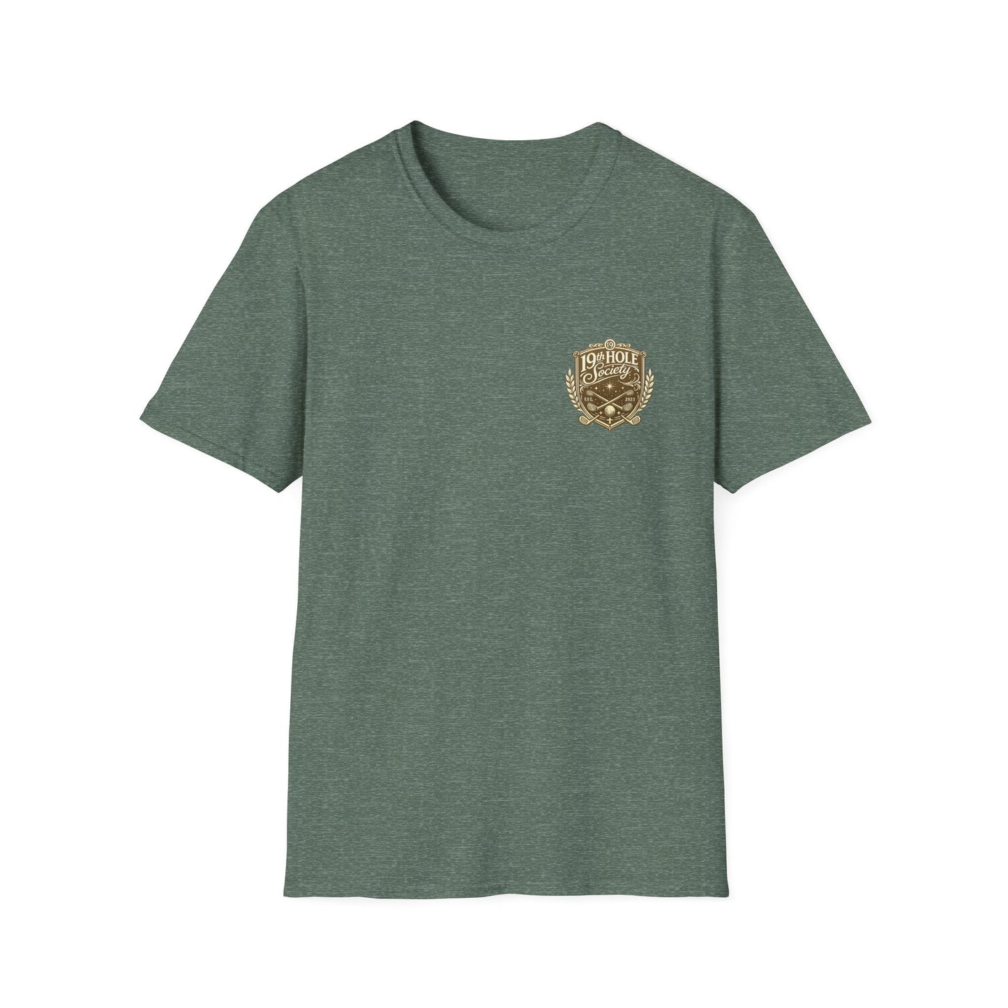 19th Hole Society Golf T-Shirt | Premium Golf Lifestyle Tee | Subtle Crest Design - SJM Print Store