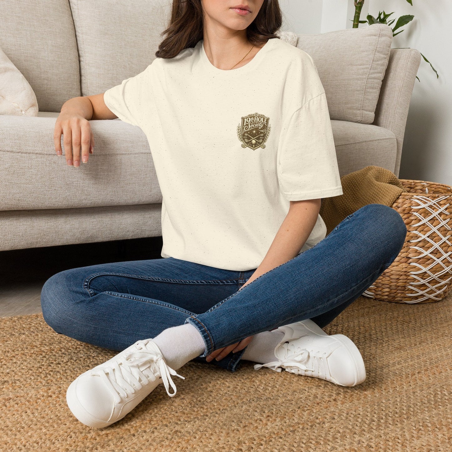 19th Hole Society Golf T-Shirt | Premium Golf Lifestyle Tee | Subtle Crest Design - SJM Print Store