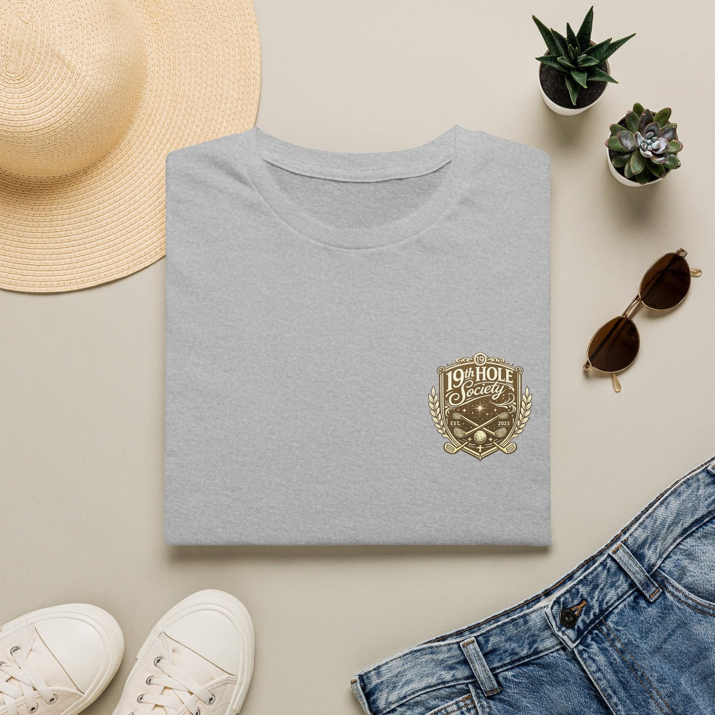19th Hole Society Golf T-Shirt | Premium Golf Lifestyle Tee | Subtle Crest Design - SJM Print Store