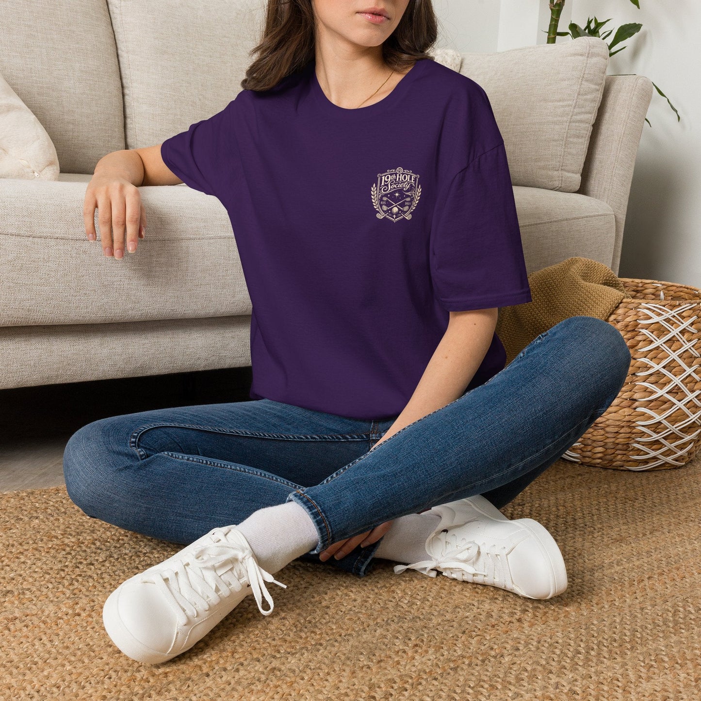19th Hole Society Golf T-Shirt | Vintage Crest Golf Tee | Premium Clubhouse Style - SJM Print Store