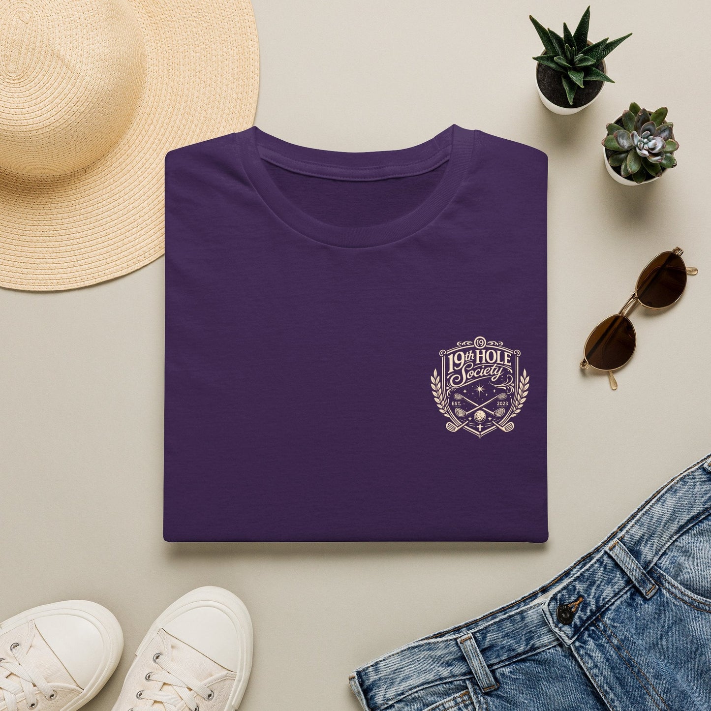19th Hole Society Golf T-Shirt | Vintage Crest Golf Tee | Premium Clubhouse Style - SJM Print Store
