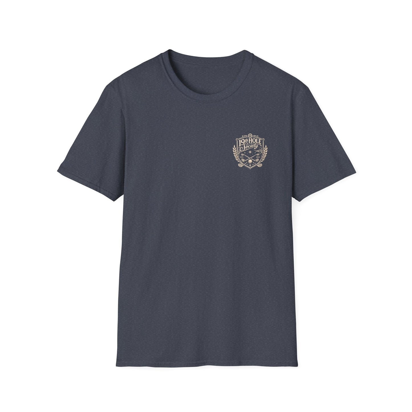 19th Hole Society Golf T-Shirt | Vintage Crest Golf Tee | Premium Clubhouse Style - SJM Print Store