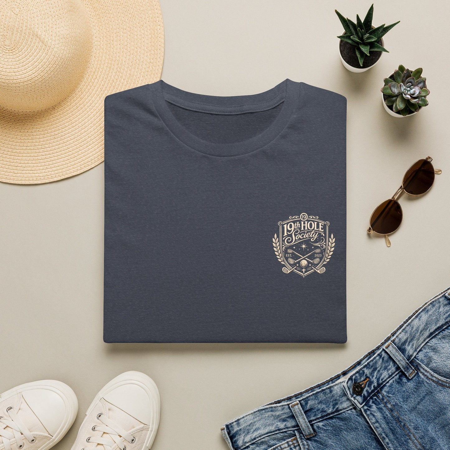 19th Hole Society Golf T-Shirt | Vintage Crest Golf Tee | Premium Clubhouse Style - SJM Print Store