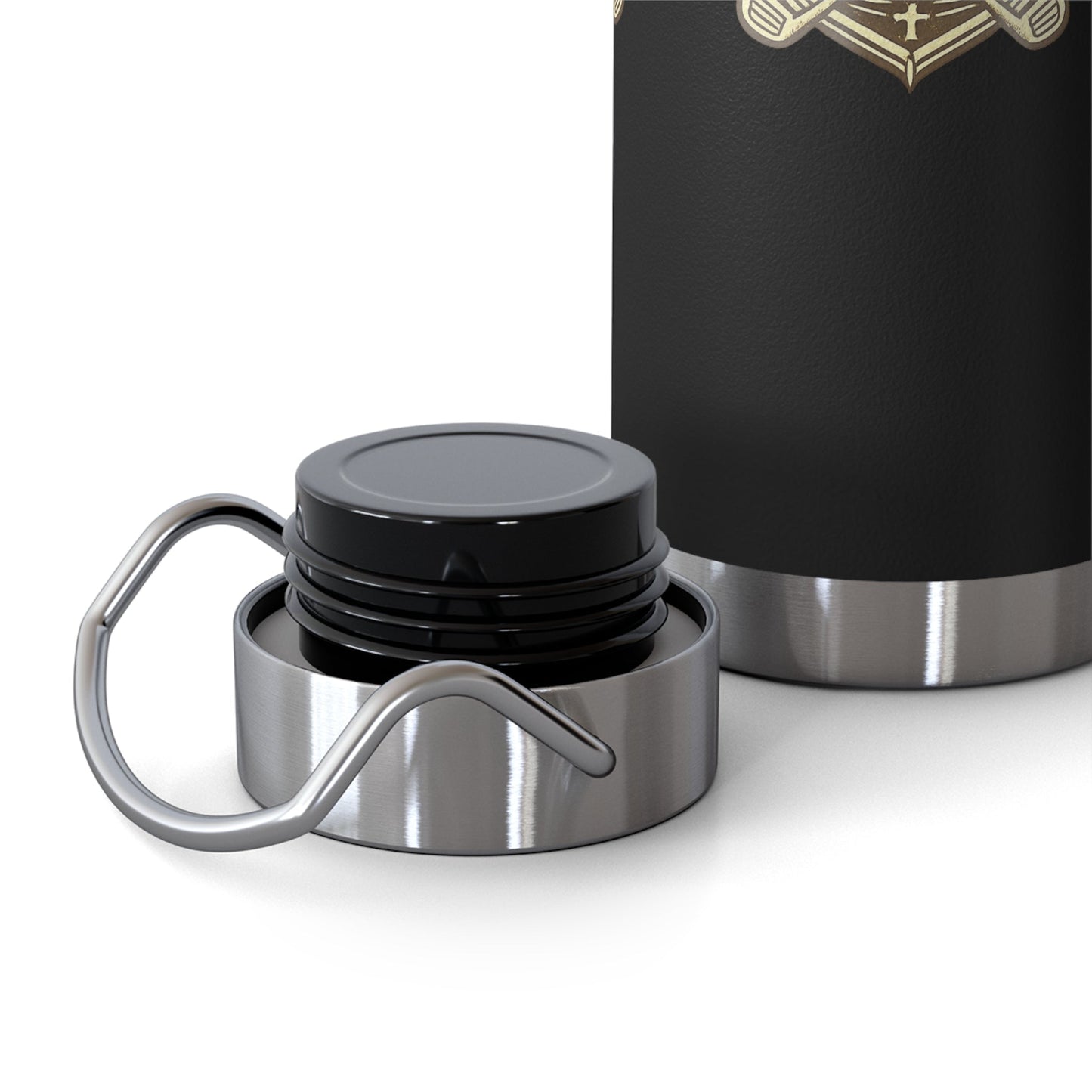 19th Hole Society Insulated Water Bottle | Bronze Crest Golf Flask | Premium Stainless Steel Drinkware - SJM Print Store