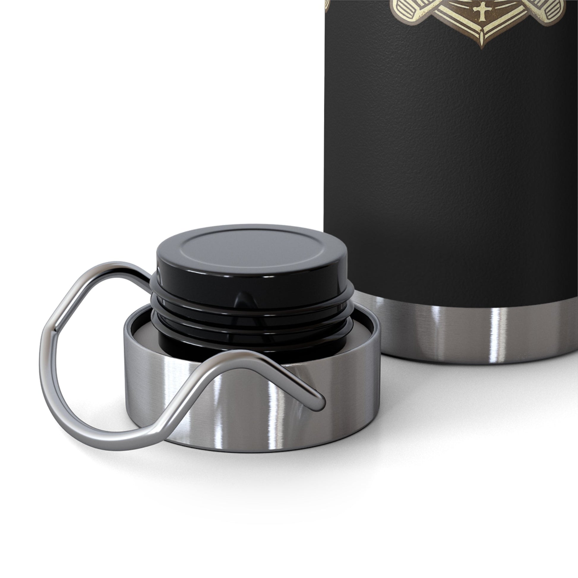 19th Hole Society Insulated Water Bottle | Bronze Crest Golf Flask | Premium Stainless Steel Drinkware - SJM Print Store