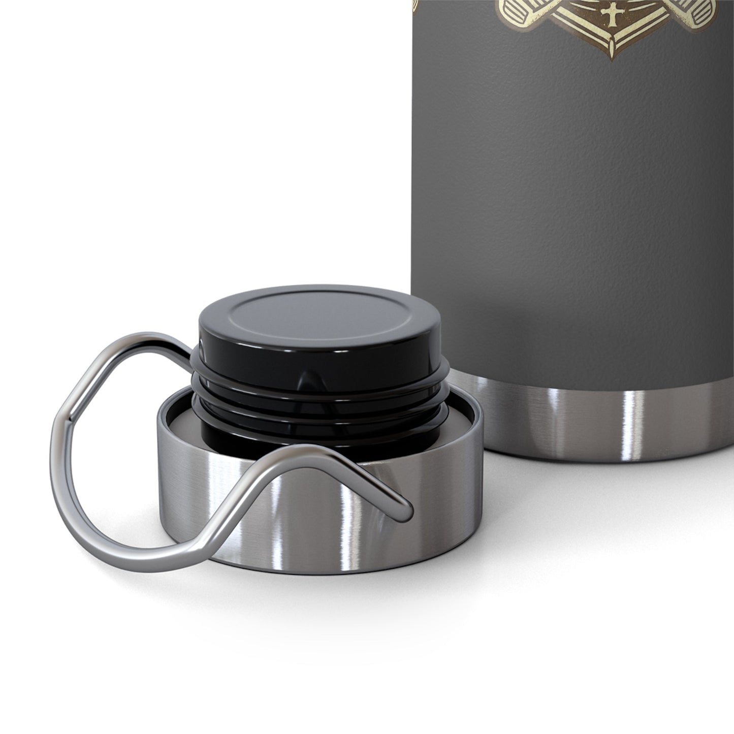 19th Hole Society Insulated Water Bottle | Bronze Crest Golf Flask | Premium Stainless Steel Drinkware - SJM Print Store