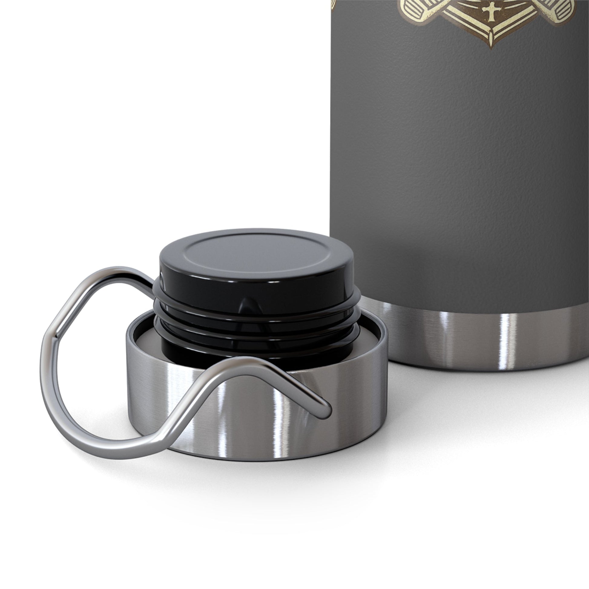 19th Hole Society Insulated Water Bottle | Bronze Crest Golf Flask | Premium Stainless Steel Drinkware - SJM Print Store