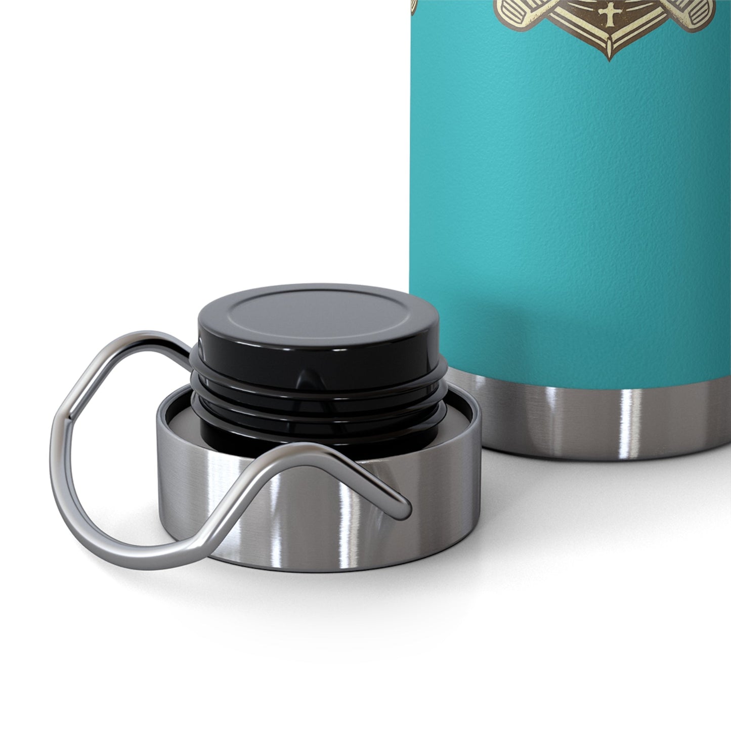 19th Hole Society Insulated Water Bottle | Bronze Crest Golf Flask | Premium Stainless Steel Drinkware - SJM Print Store