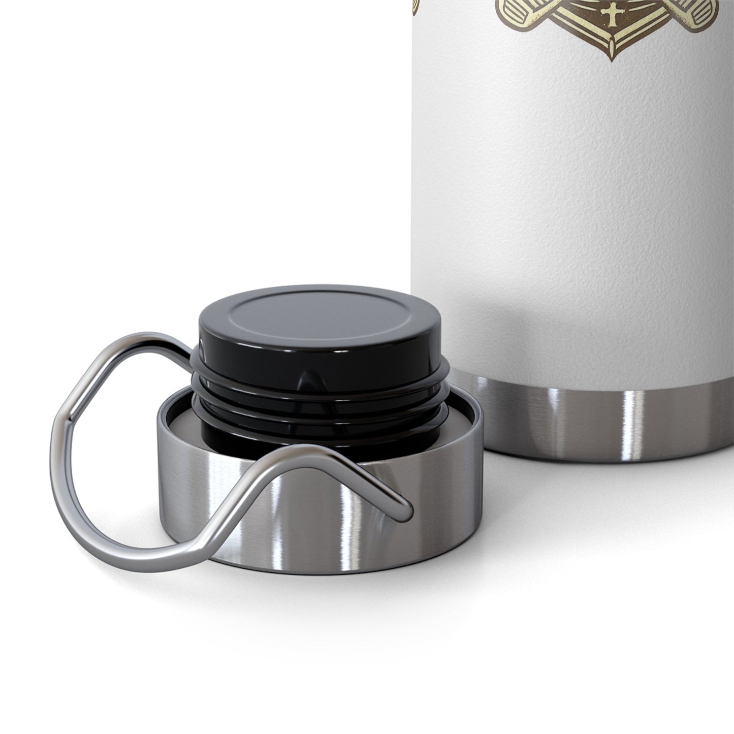 19th Hole Society Insulated Water Bottle | Bronze Crest Golf Flask | Premium Stainless Steel Drinkware - SJM Print Store