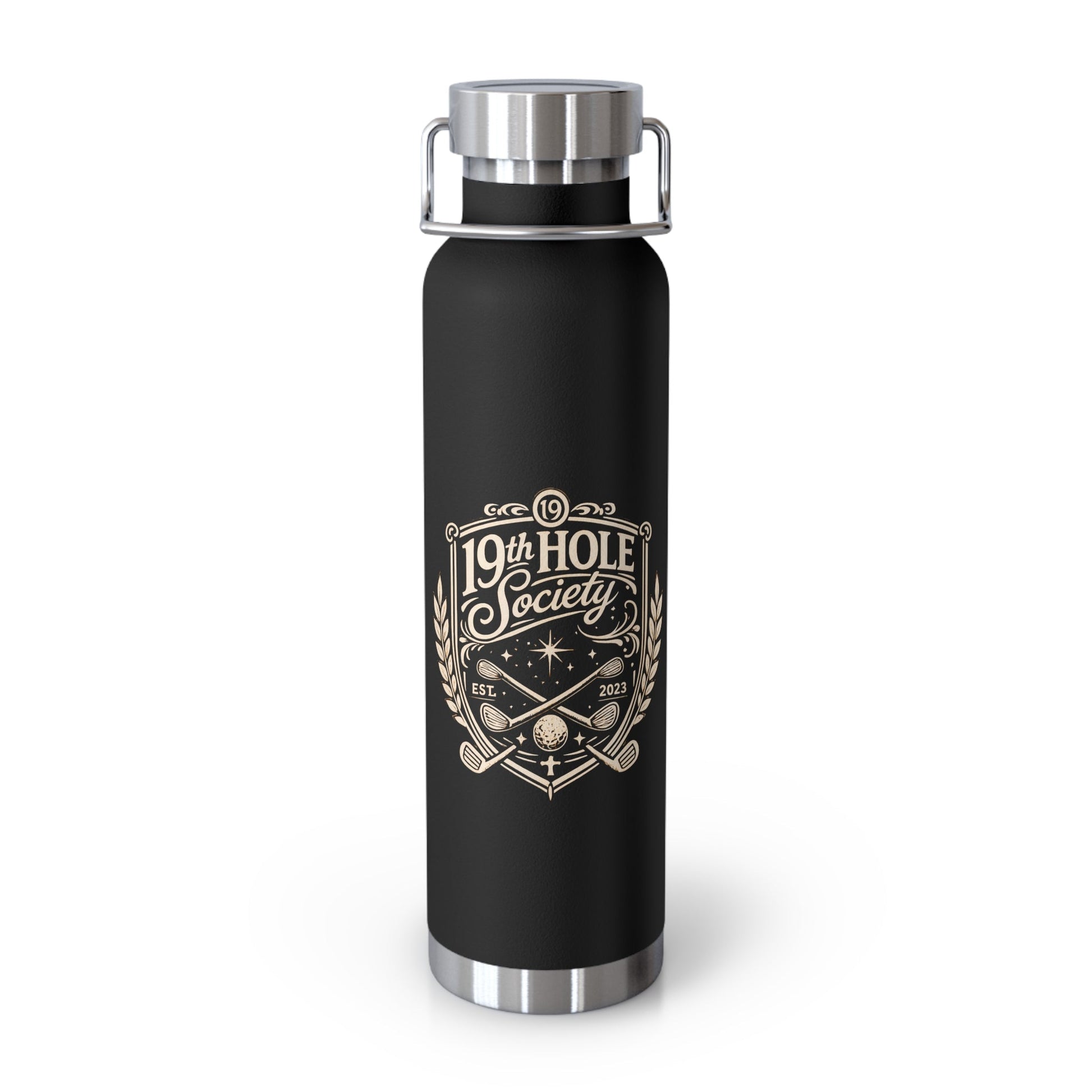 19th Hole Society Insulated Water Bottle | Premium Golf Travel Flask | Double Wall Stainless Steel - SJM Print Store