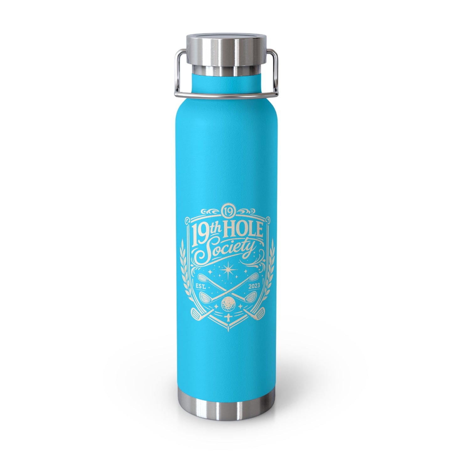 19th Hole Society Insulated Water Bottle | Premium Golf Travel Flask | Double Wall Stainless Steel - SJM Print Store
