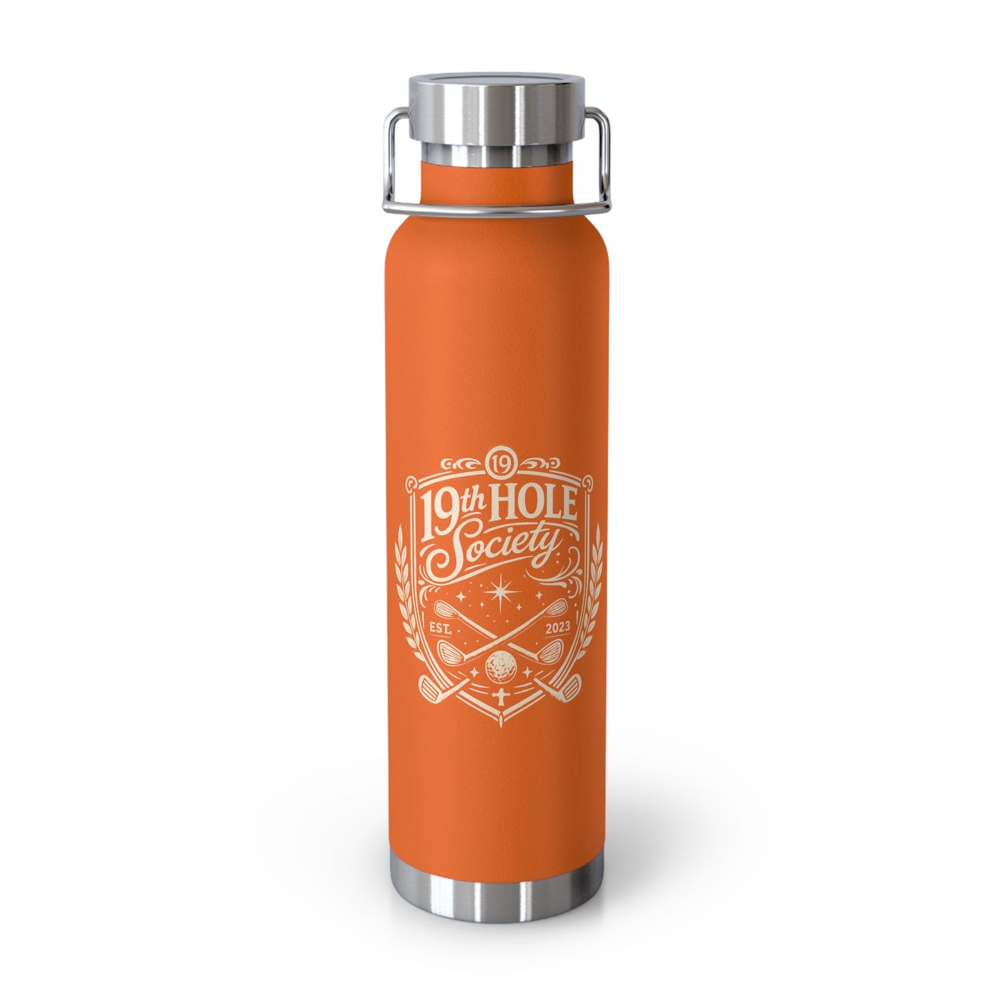 19th Hole Society Insulated Water Bottle | Premium Golf Travel Flask | Double Wall Stainless Steel - SJM Print Store
