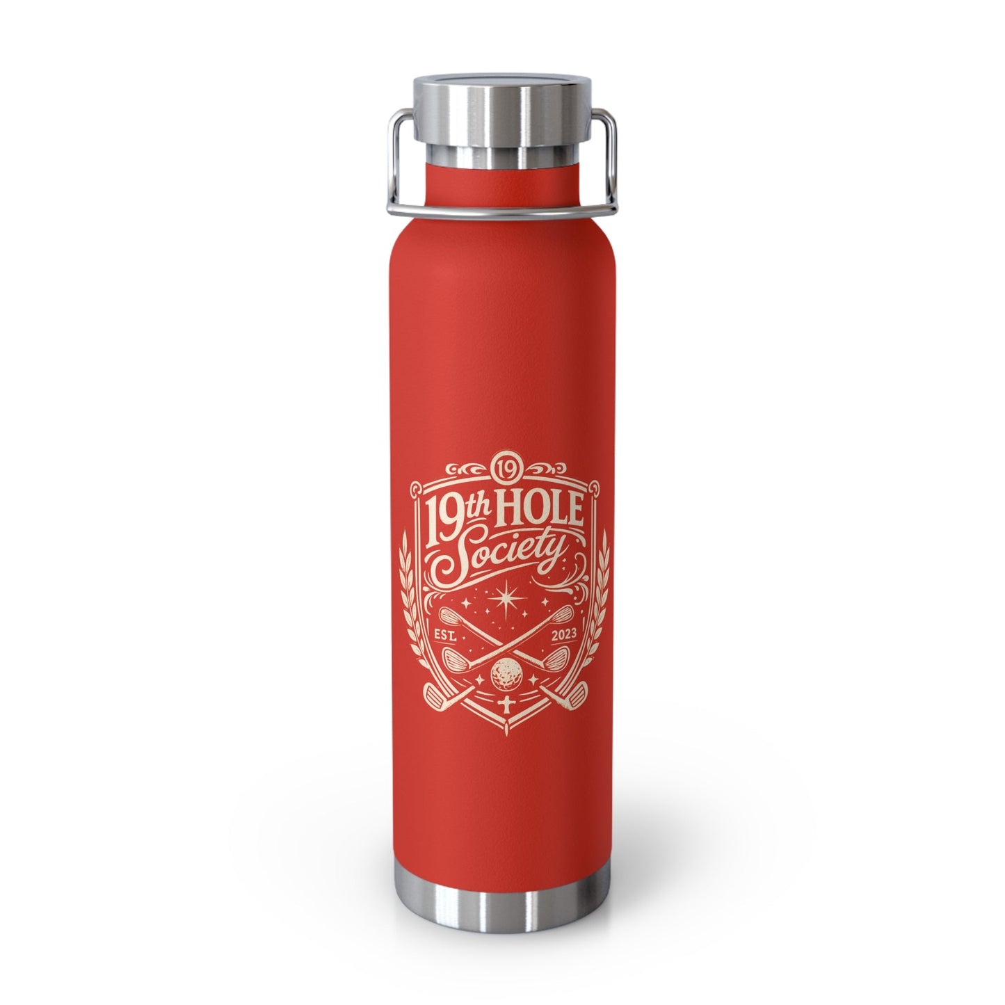 19th Hole Society Insulated Water Bottle | Premium Golf Travel Flask | Double Wall Stainless Steel - SJM Print Store