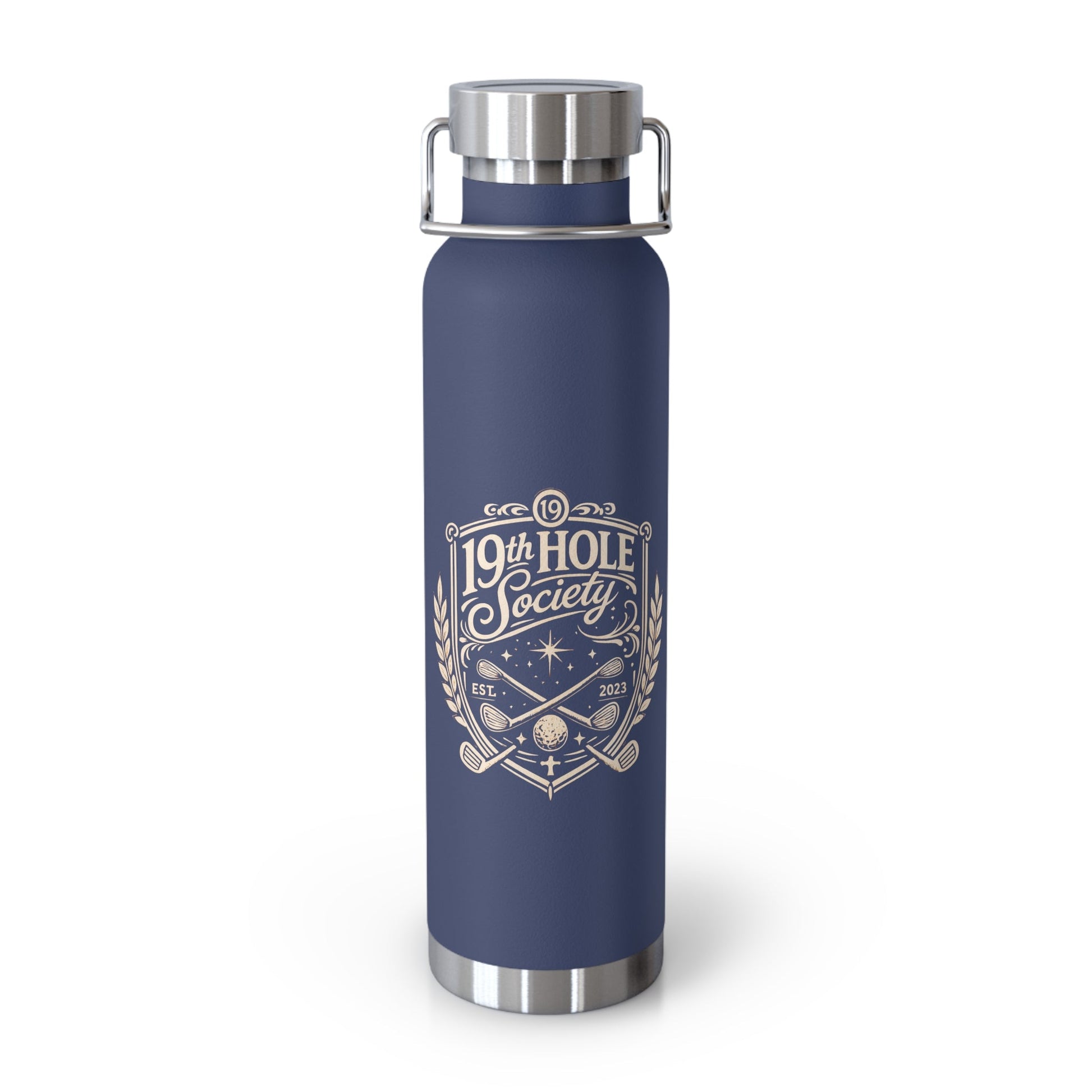 19th Hole Society Insulated Water Bottle | Premium Golf Travel Flask | Double Wall Stainless Steel - SJM Print Store