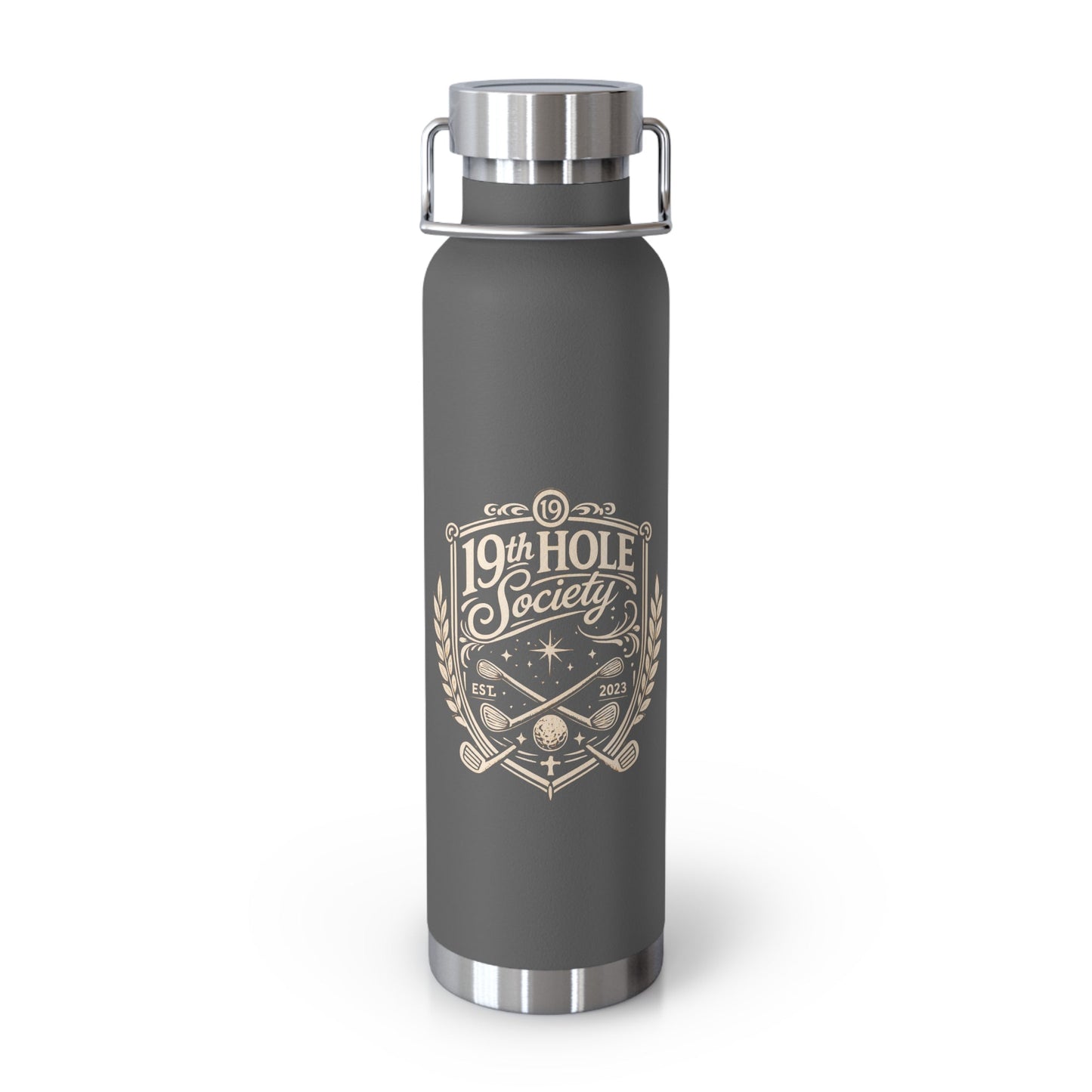 19th Hole Society Insulated Water Bottle | Premium Golf Travel Flask | Double Wall Stainless Steel - SJM Print Store