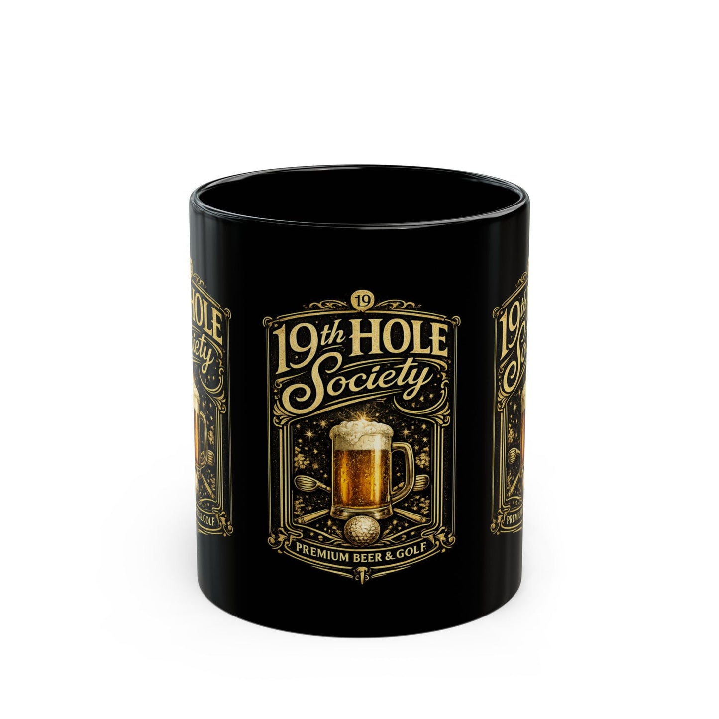 19th Hole Society Premium Beer and Golf Coffee Mug - SJM Print Store