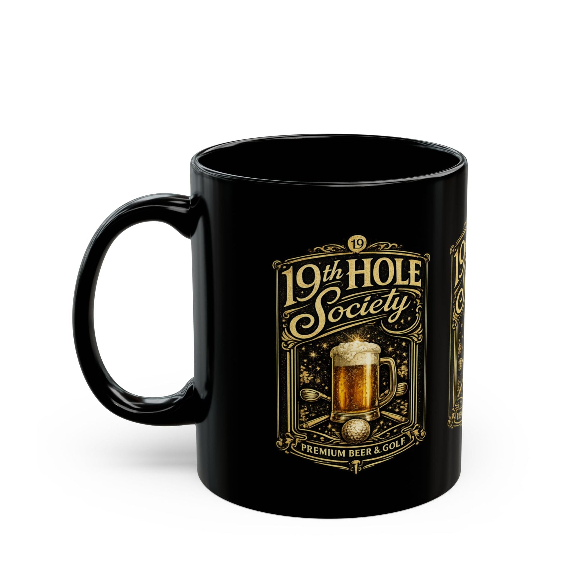 19th Hole Society Premium Beer and Golf Coffee Mug - SJM Print Store
