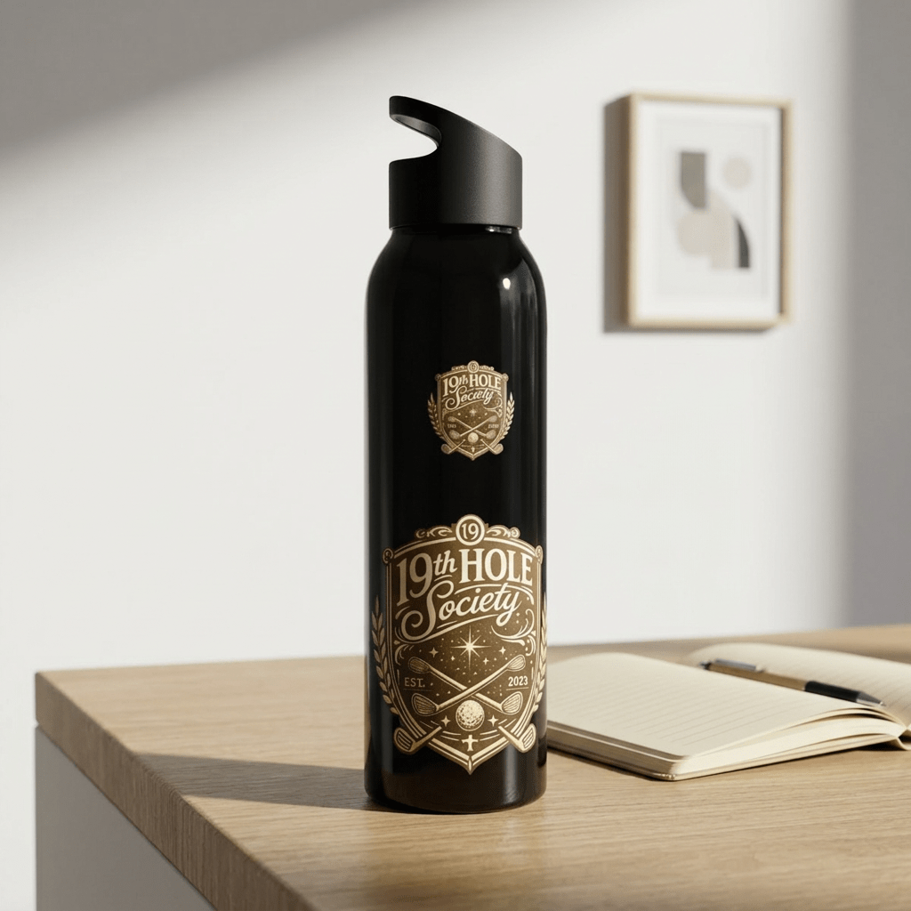 19th Hole Society Sports Water Bottle | Golf Hydration Bottle | Lightweight Everyday Drinkware - SJM Print Store