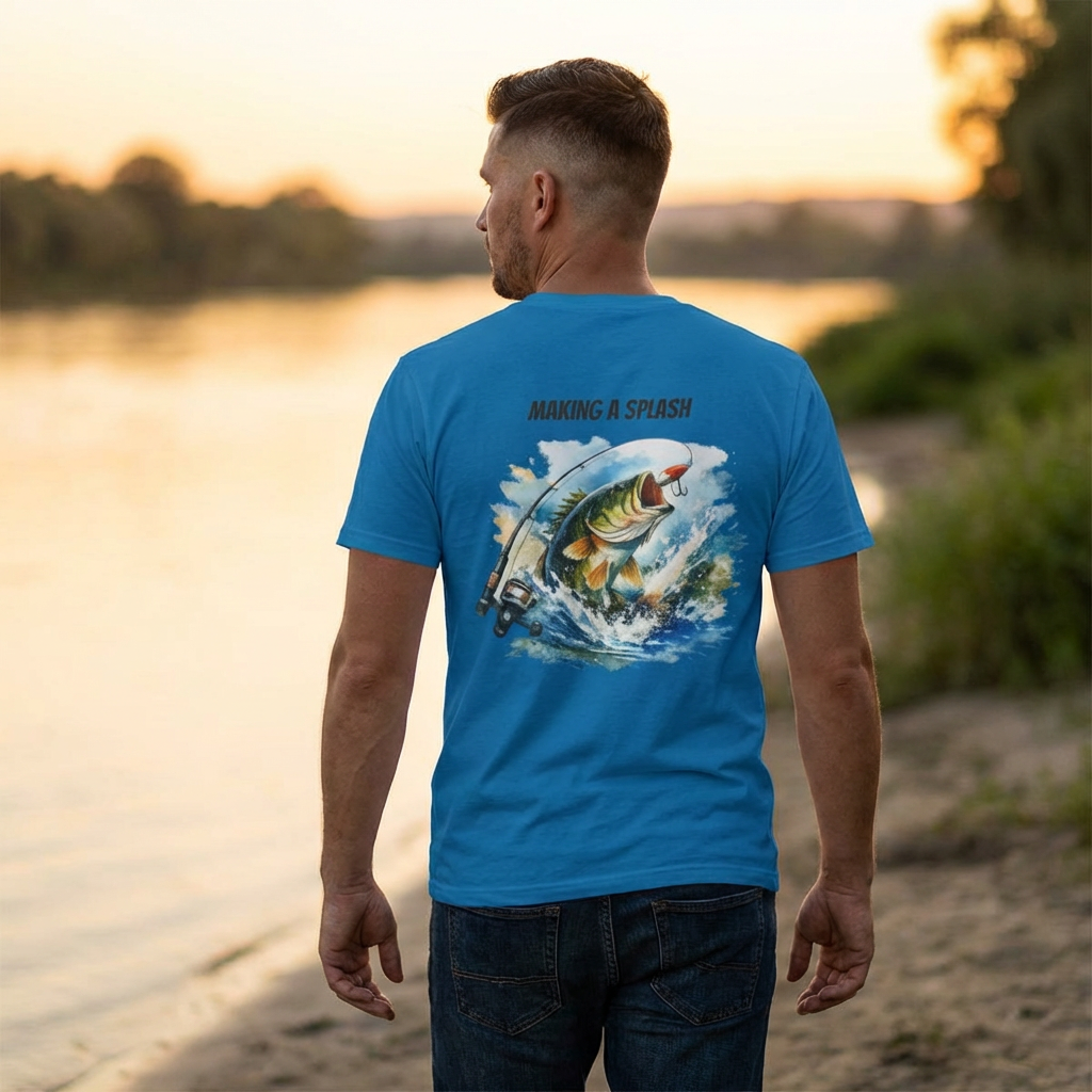 T-shirt de pêche « Making a Splash » avec motif poisson