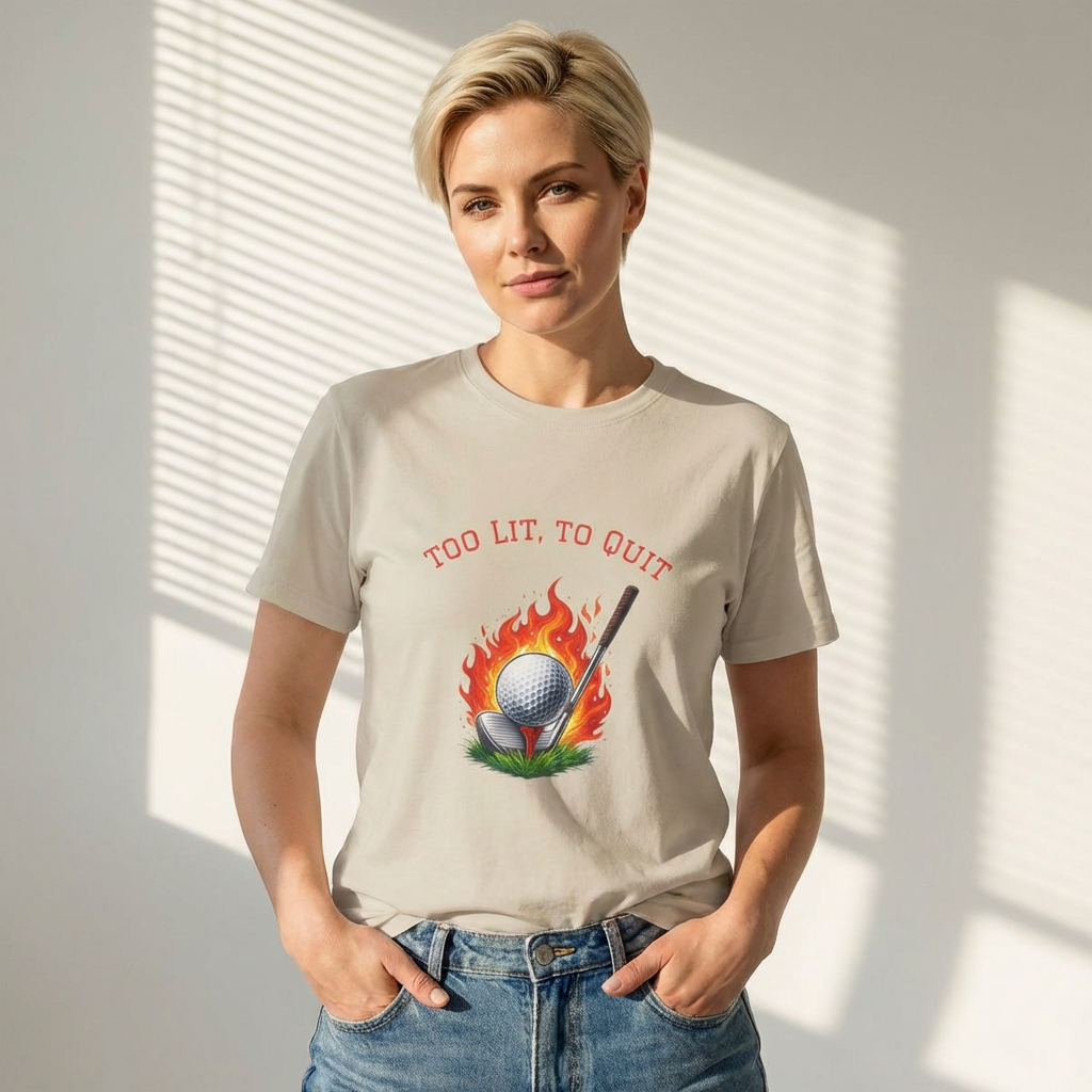 T-shirt de golf trop enflammé pour s'arrêter – Design unique de balle de golf en flammes