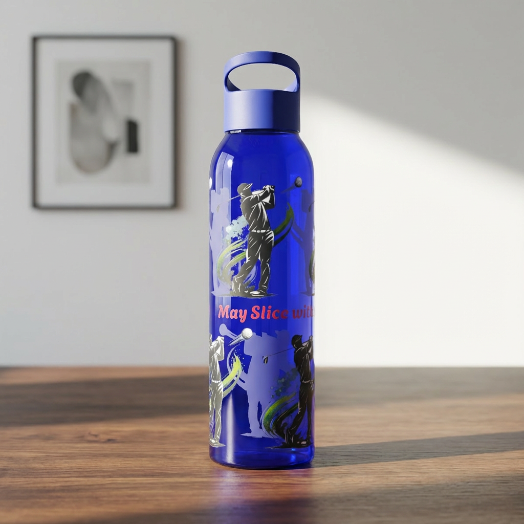 Bouteille d'eau graphique golfeur homme avec slogan d'avertissement impertinent