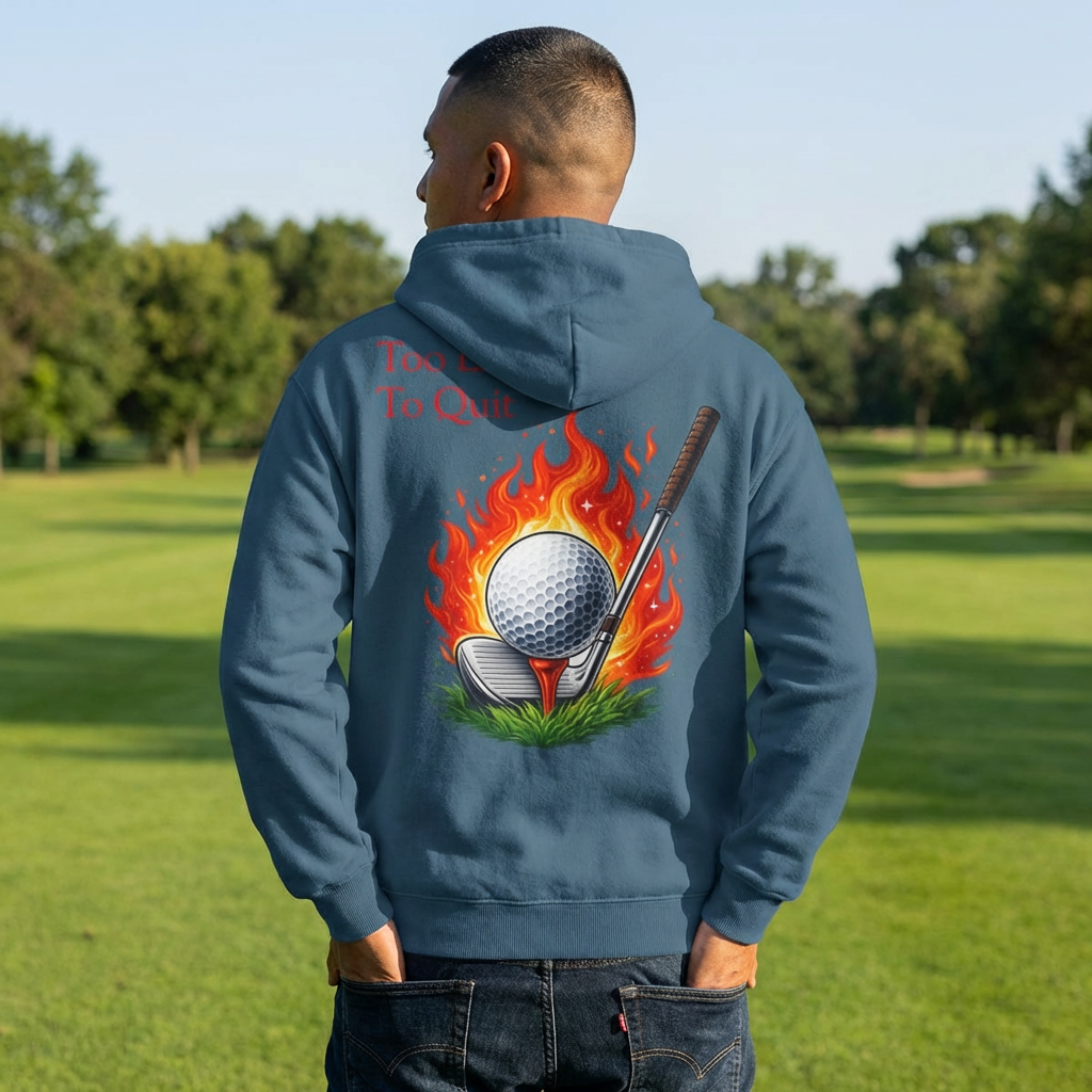 Sweat à Capuche de Golf « Too Lit To Quit » avec Slogan Drôle