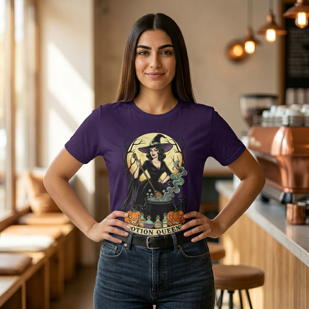 Potion Queen Halloween T-Shirt – Witch Graphic Unisex Tee
