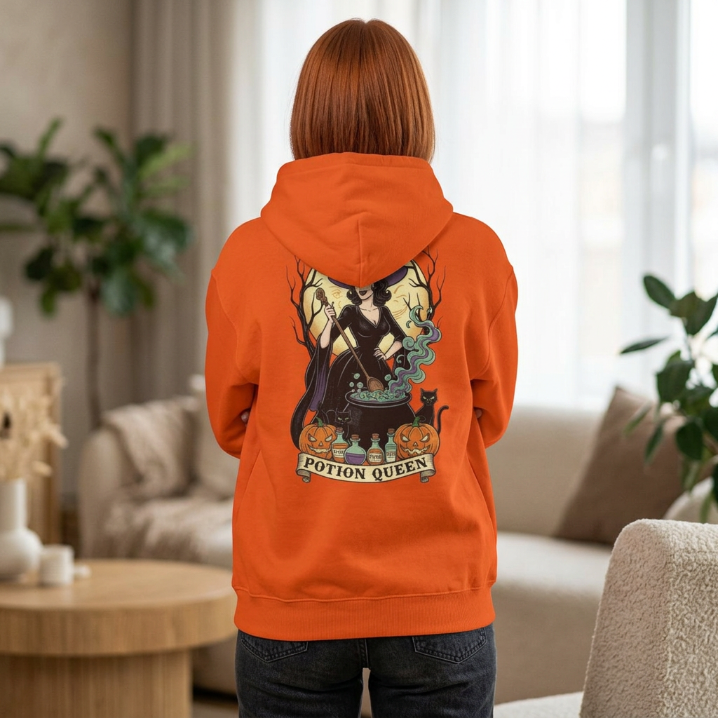 Potion Queen Hoodie Halloween Hexenkessel Grafik Sweatshirt