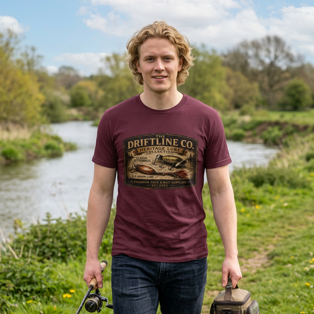 Heritage Lure Collection Vintage Fishing T-Shirt | Front Print Tee | The Driftline Company
