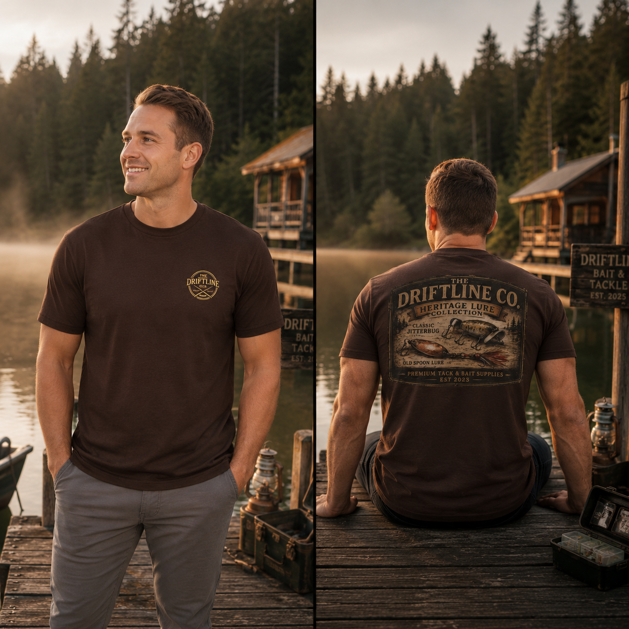 Heritage Lure Collection Vintage Fishing T-Shirt | The Driftline Company