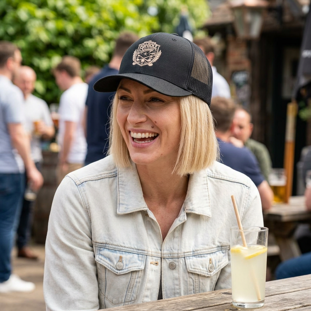 Crest Trucker Snapback Cap — Vintage Heritage Logo Mesh Hat