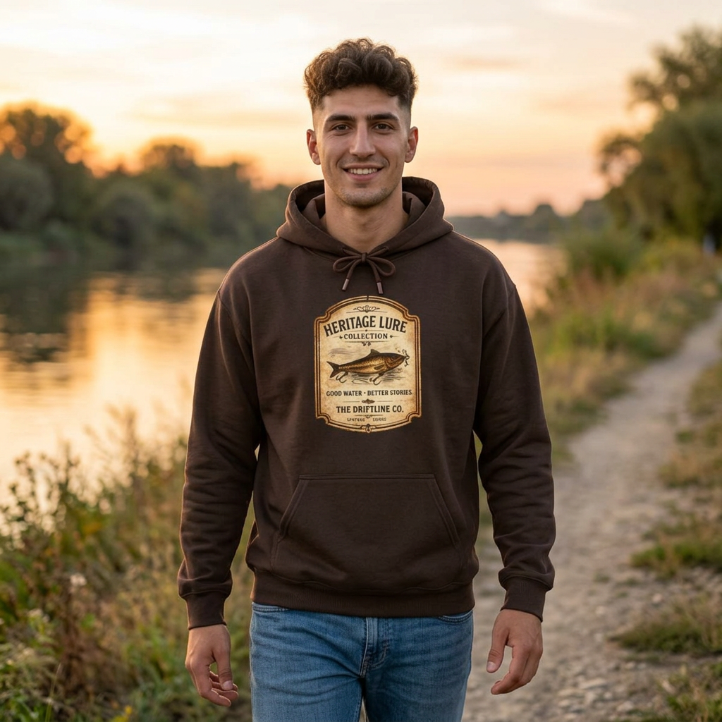 Heritage Lure Collection Fishing Hoodie | Vintage Angler Hoodie | The Driftline Company